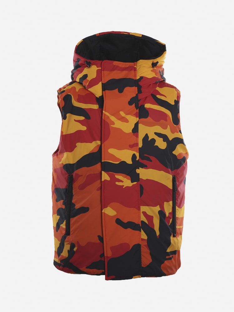 Dsquared2 Technical Fabric Vest With All-over Camouflage Print