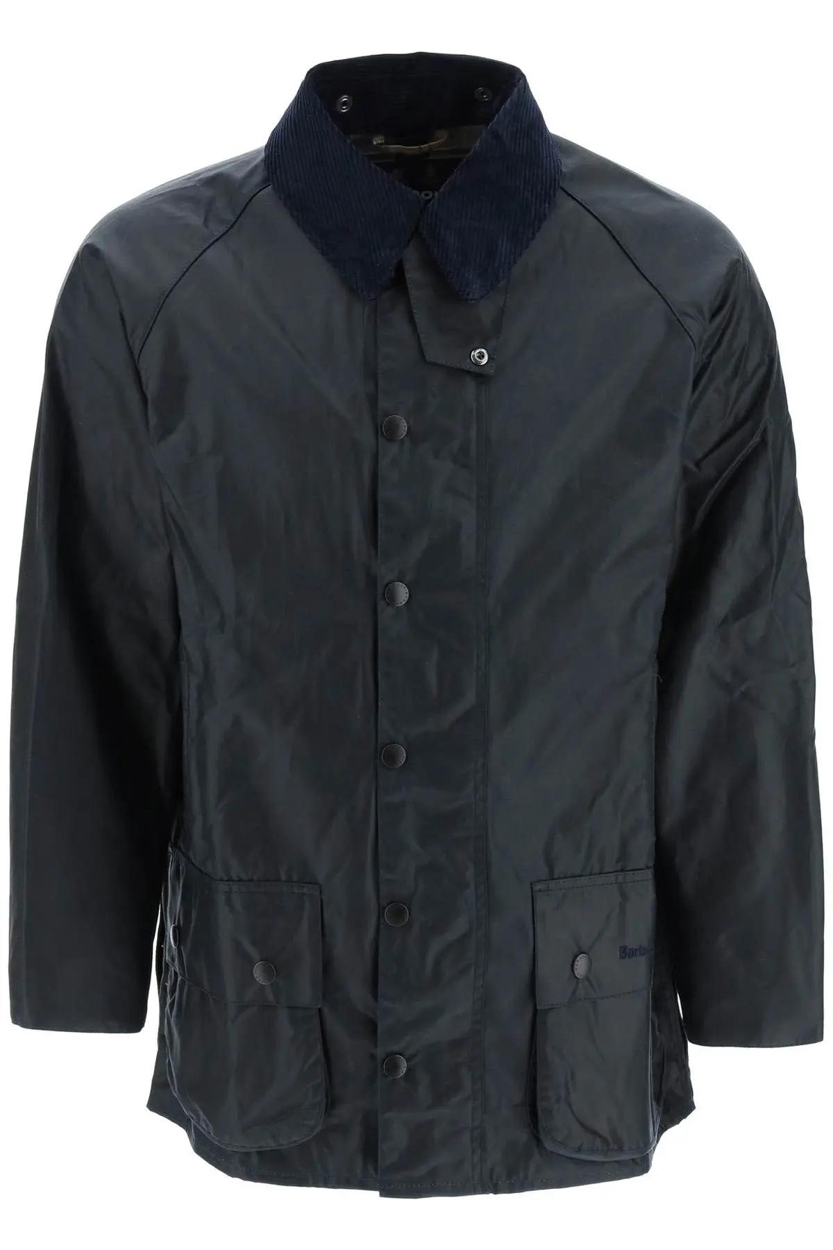 Shop Barbour Beaufort Wax Jacket In Navy