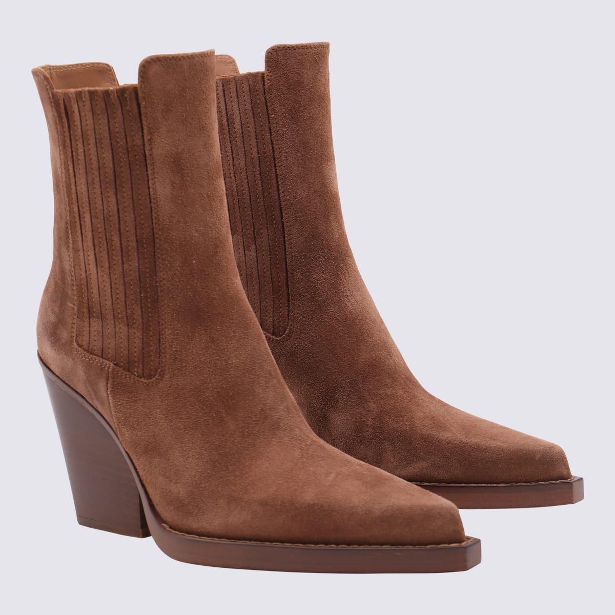 Paris Texas Camel Suede Boots In Brown