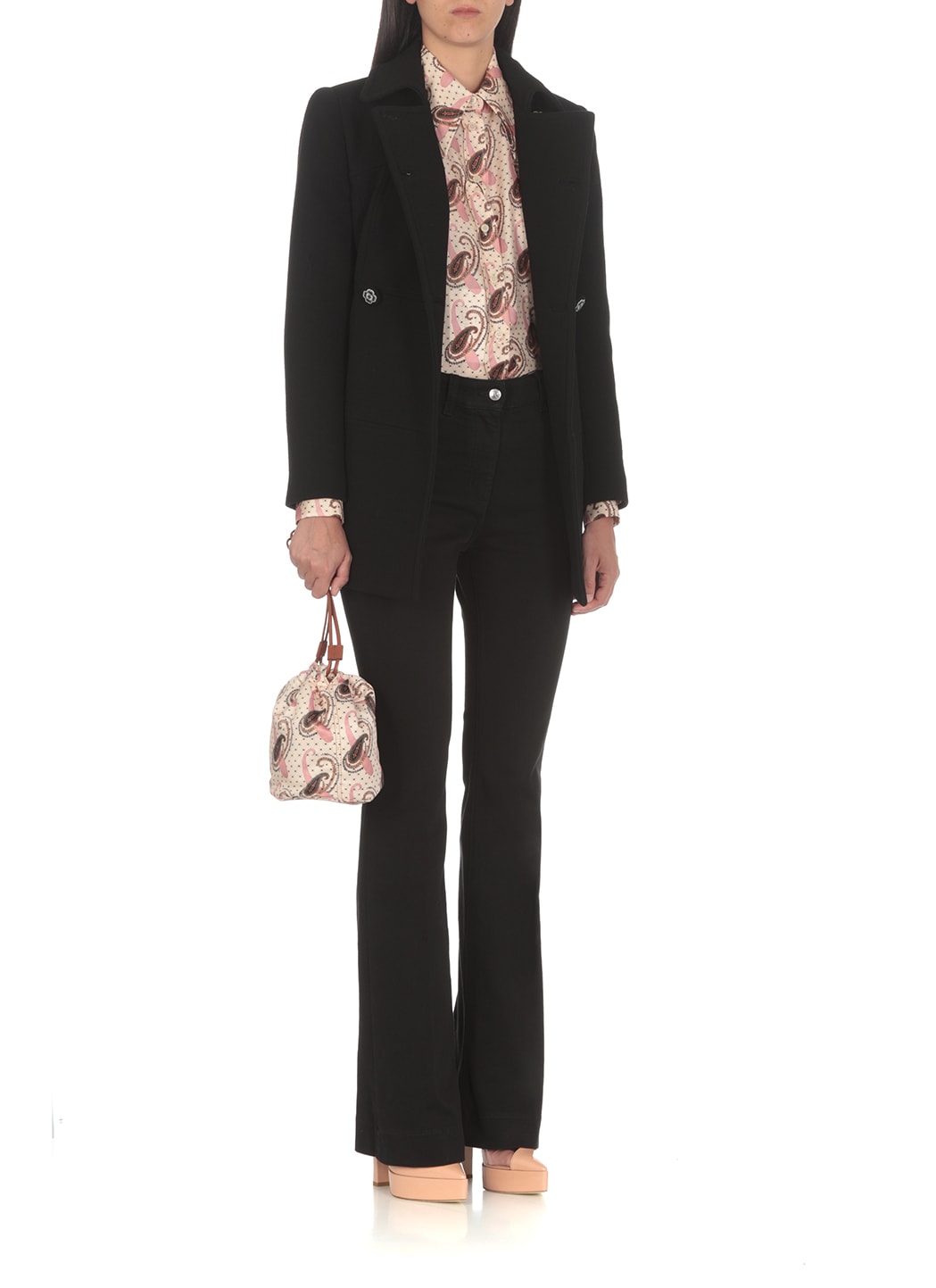 Etro Paisley Printed Silk Charmeuse Shirt In Pink