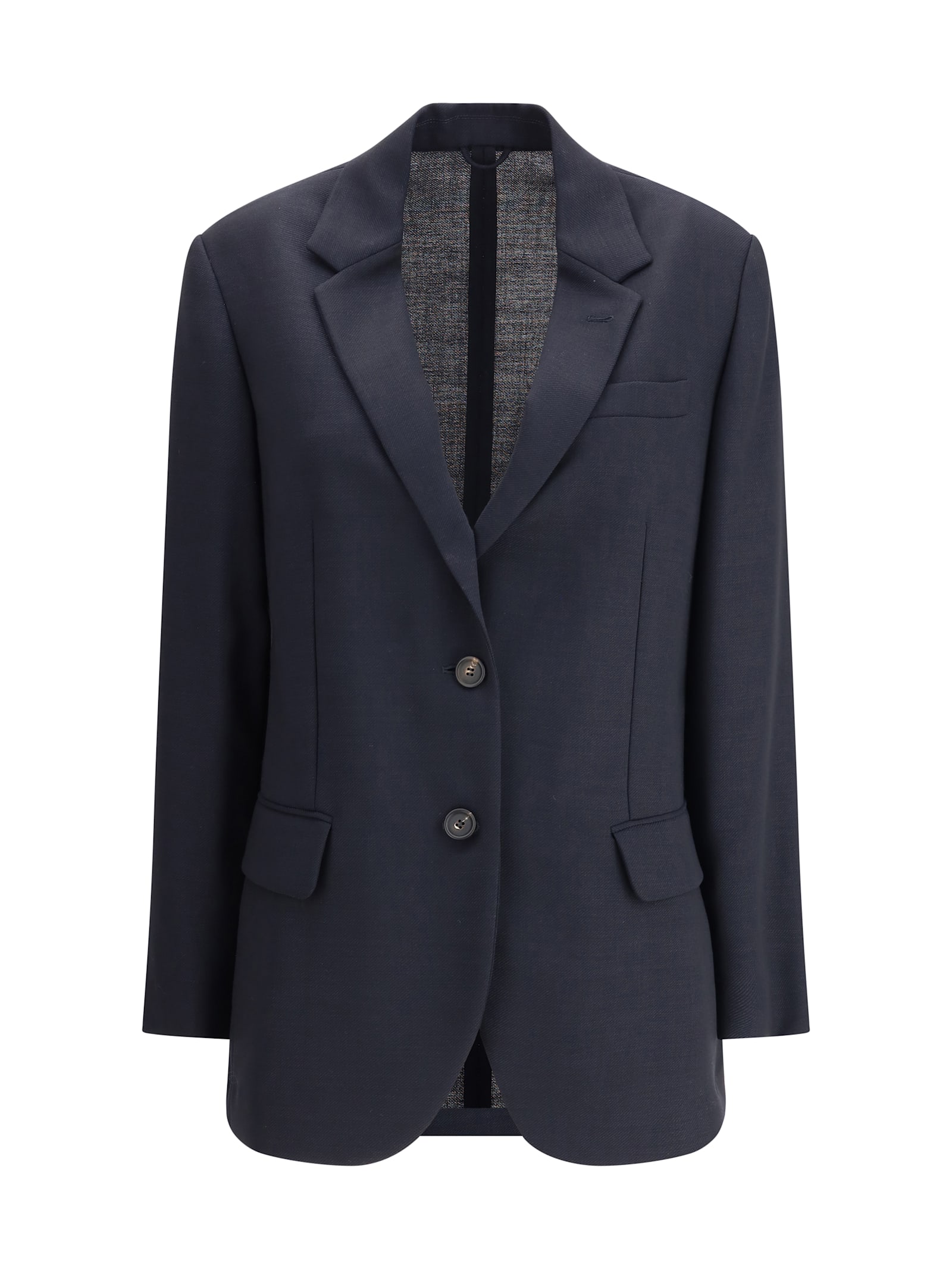 Brunello Cucinelli Women Virgin Wool Blazer In Blue