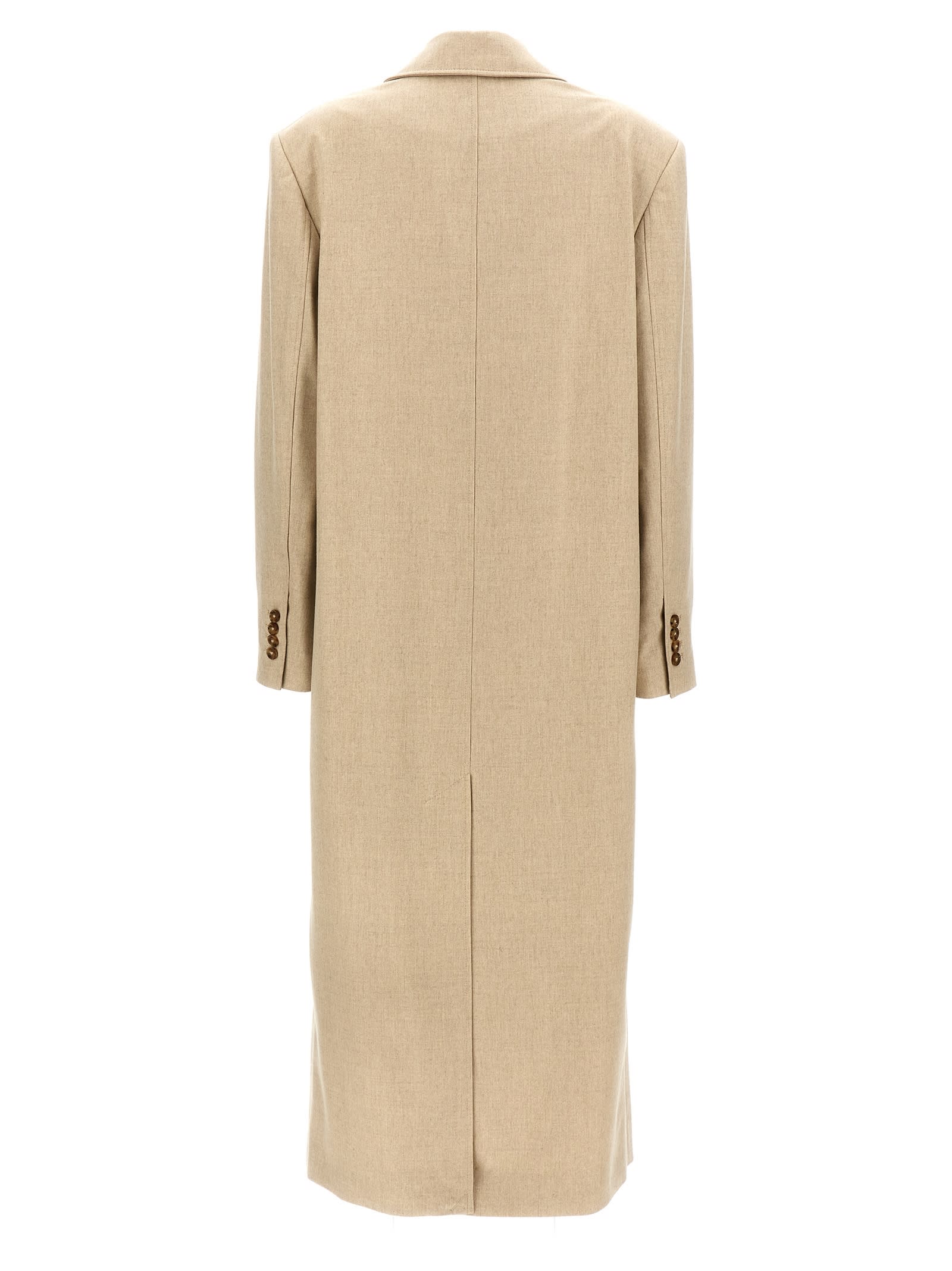 Shop Loulou Studio Zeno Coat In Beige