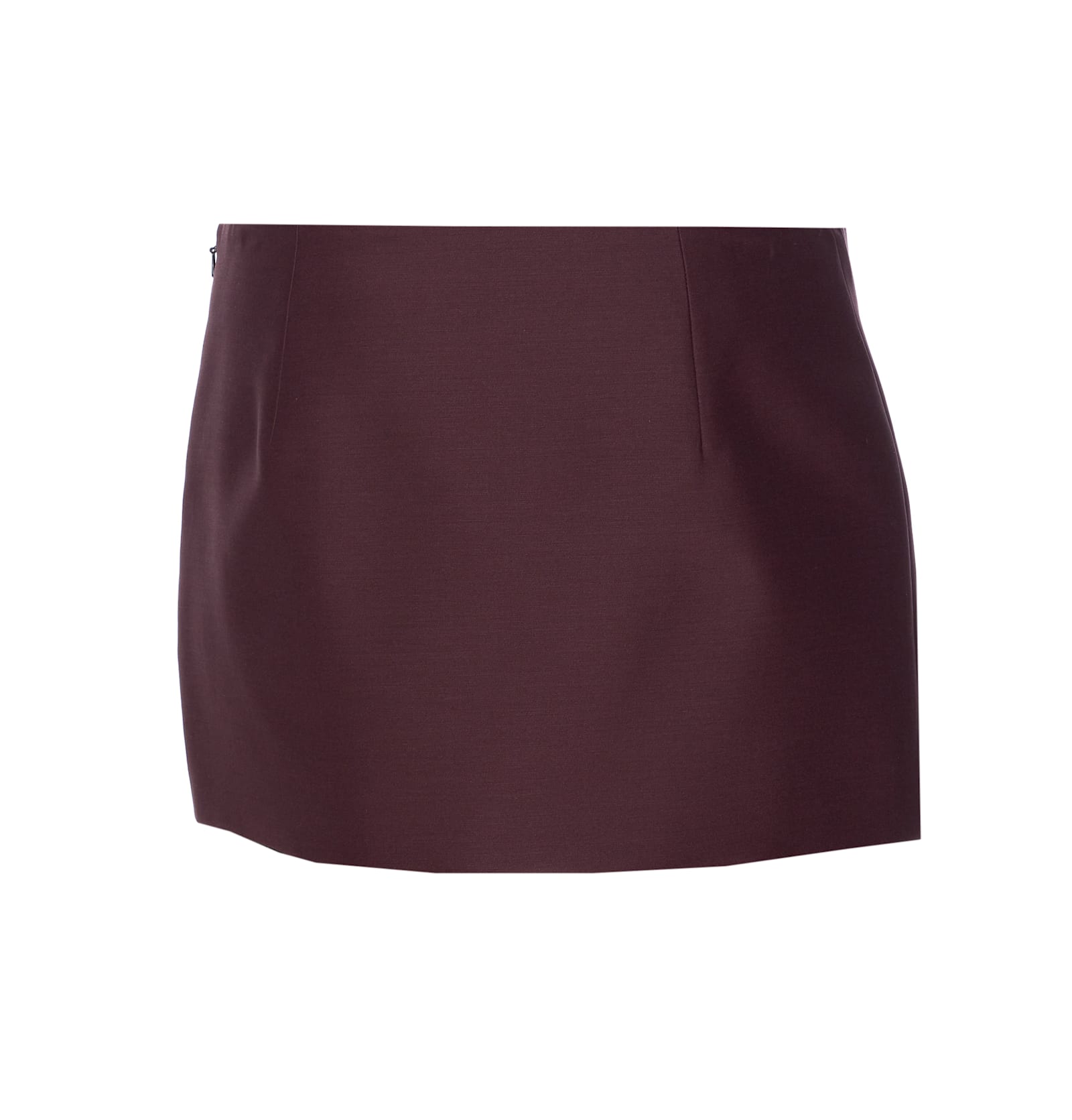Khaite Jett Wool Blend Mini Skirt In Burgundy