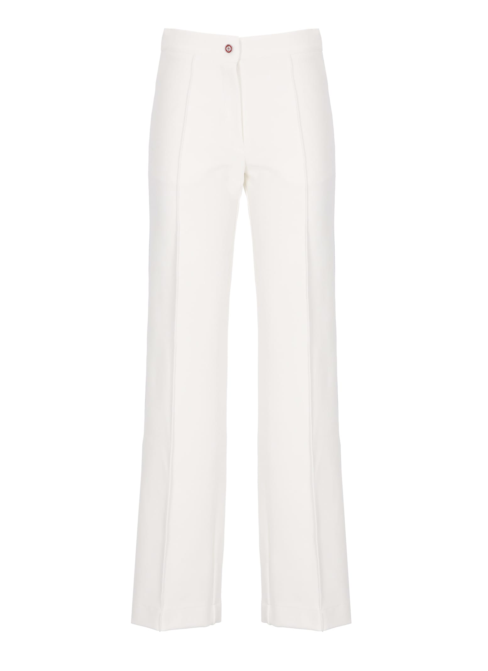 Casablanca High Waist Wide Leg Trousers With Stripes In White
