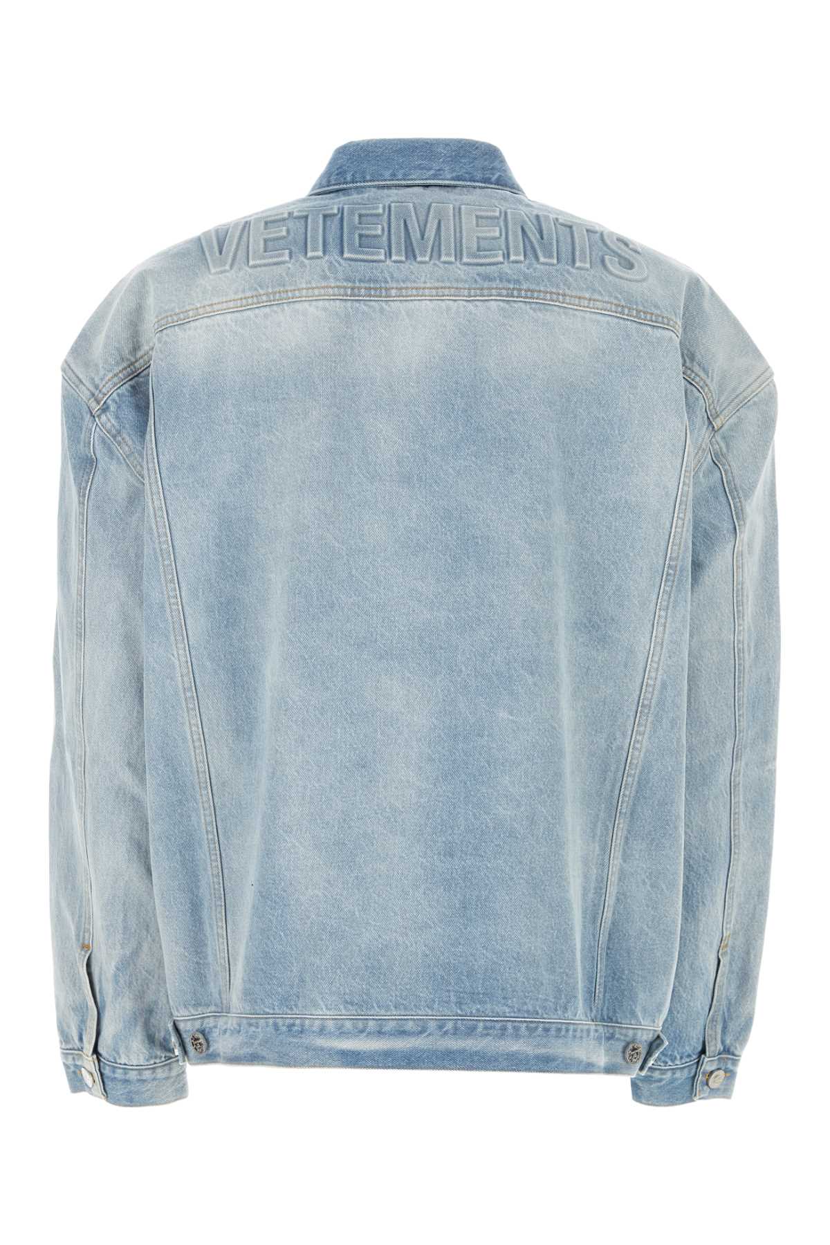 Shop Vetements Denim Jacket In Blue
