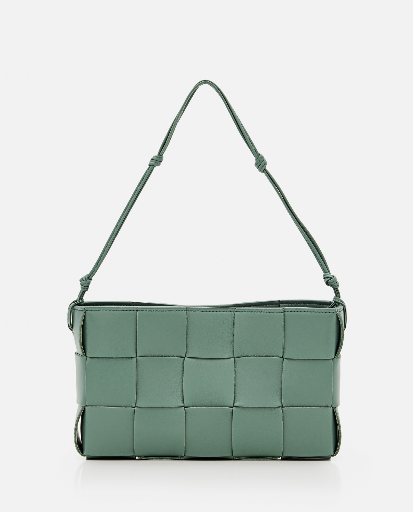 Shop Bottega Veneta Cassette Pouch W/ Strap Leather Shoulder Bag In Green