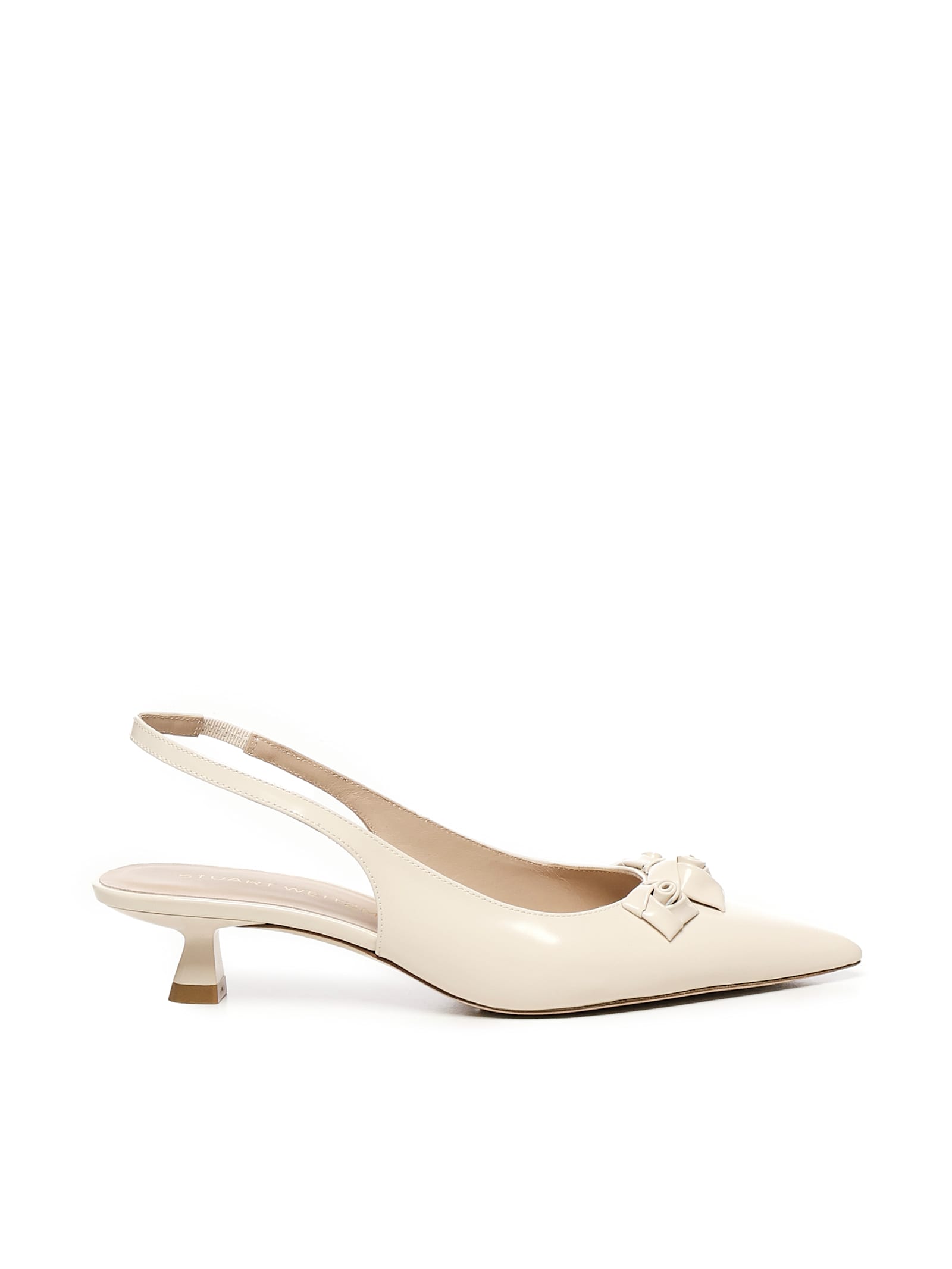 Stuart Weitzman 35mm Rosie Slingback Pumps In White