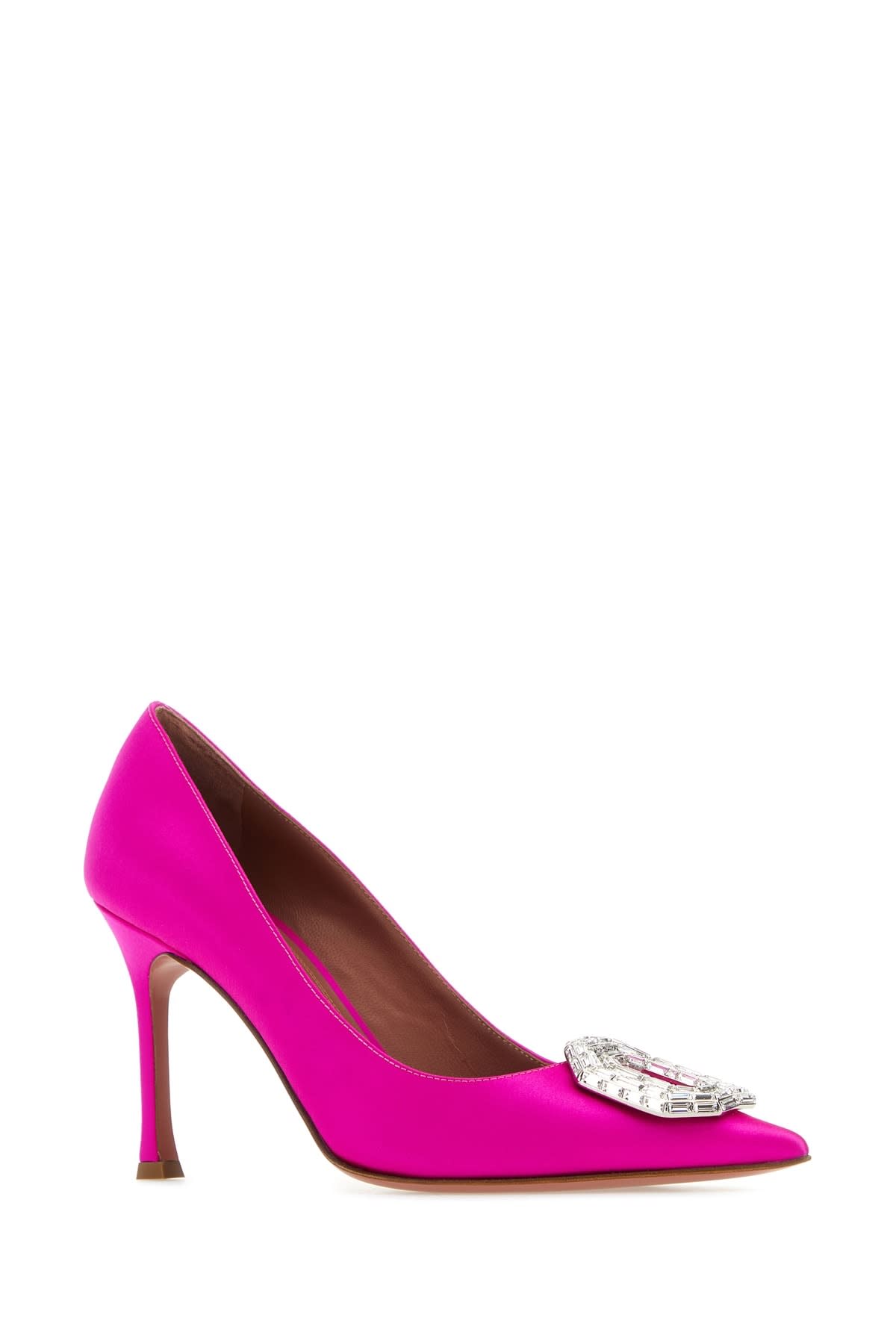 Amina Muaddi Camelia 100mm Crystal-embellished Pumps In Fuxia