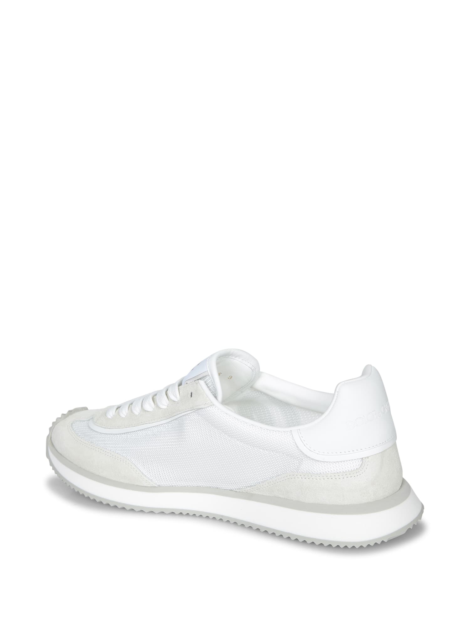 Dolce & Gabbana Portofino Calfskin Sneakers Dg Logo In White