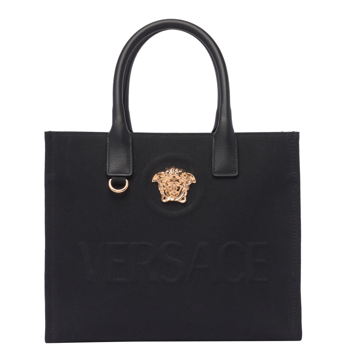 Shop Versace Small La Medusa Shopper In Black