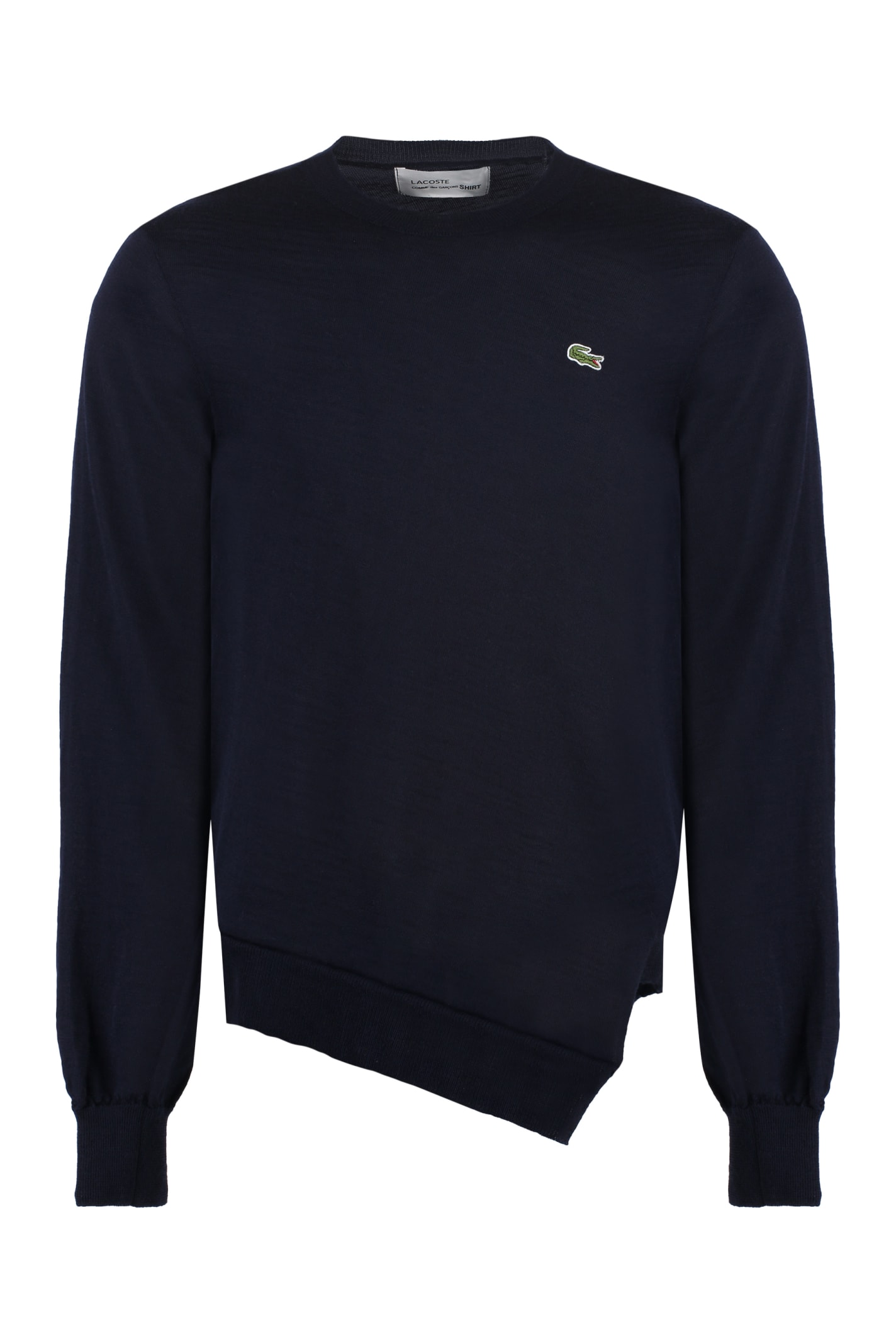 Comme Des Garçons Shirt Lacoste X Comme Des Garçons - Crew-neck Wool Sweater In Blue