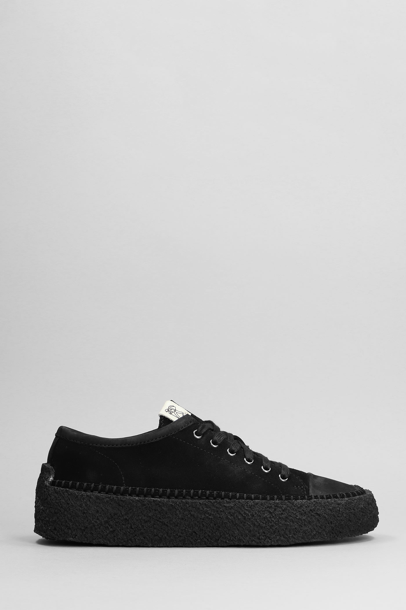 CLARKS CARAVAN LOW SNEAKERS IN BLACK SUEDE