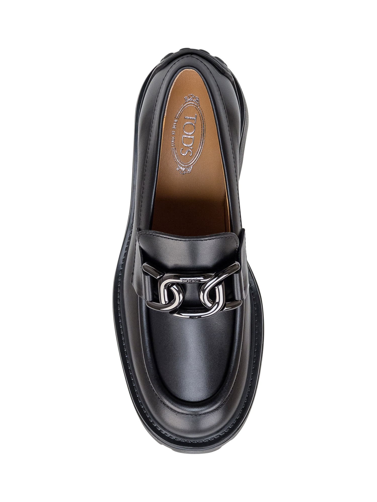 Shop Tod's Leather Loafers In Nero