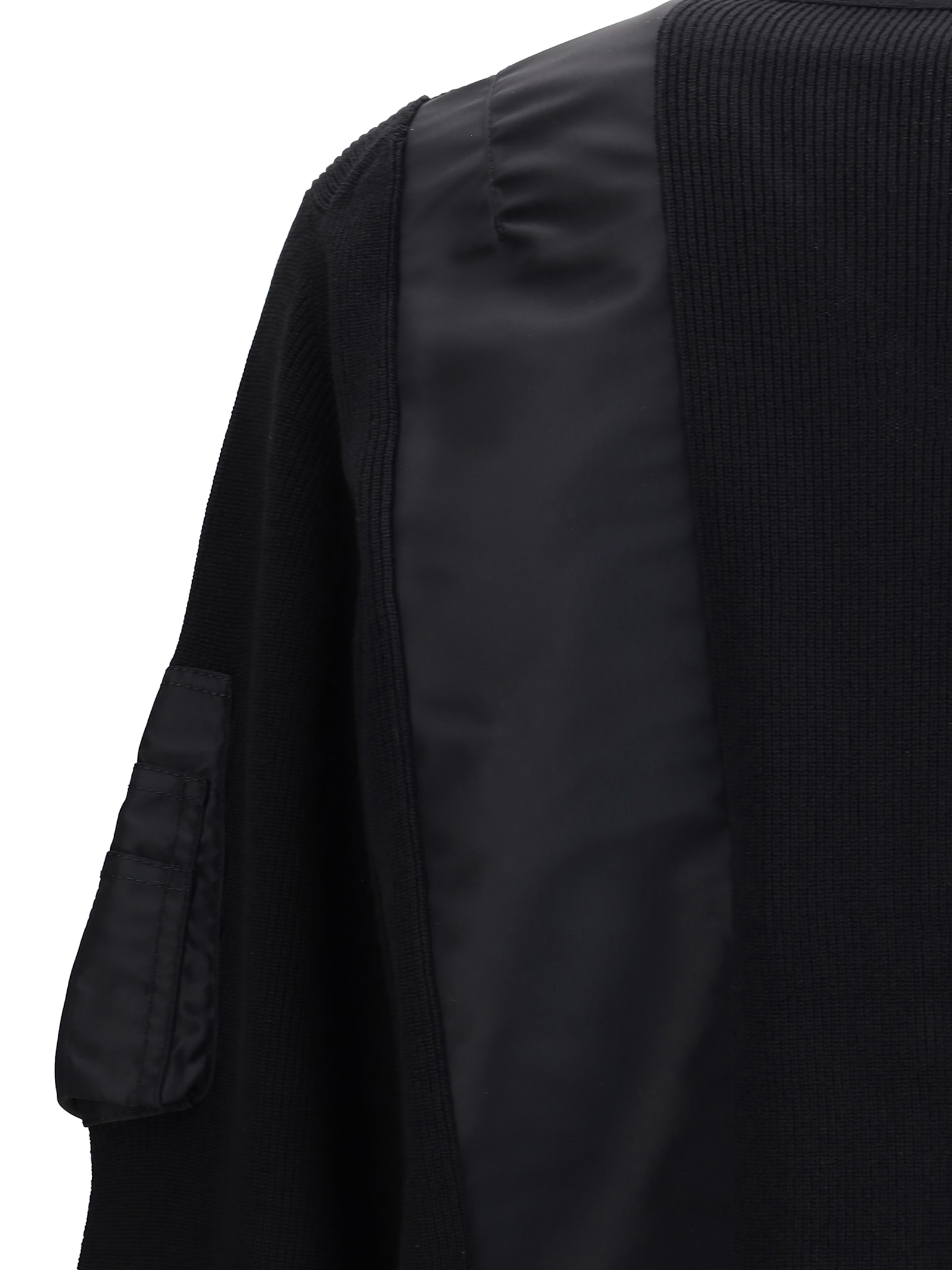 Sacai Zip-up Bomber Jacket In Black