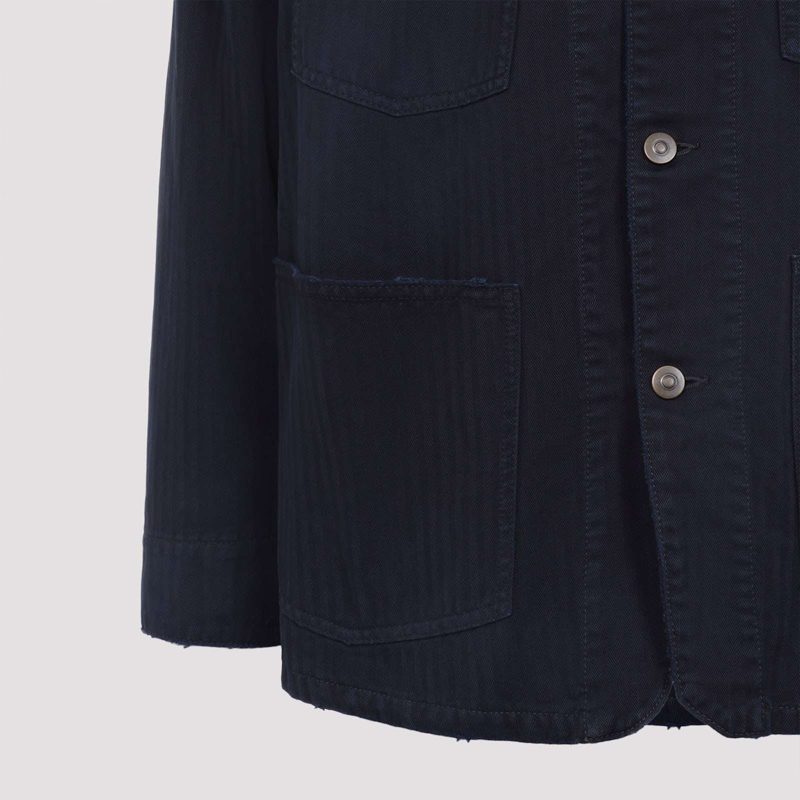 Maison Margiela Tailored Sports Jacket With Collar And Long Sleeves In Multi