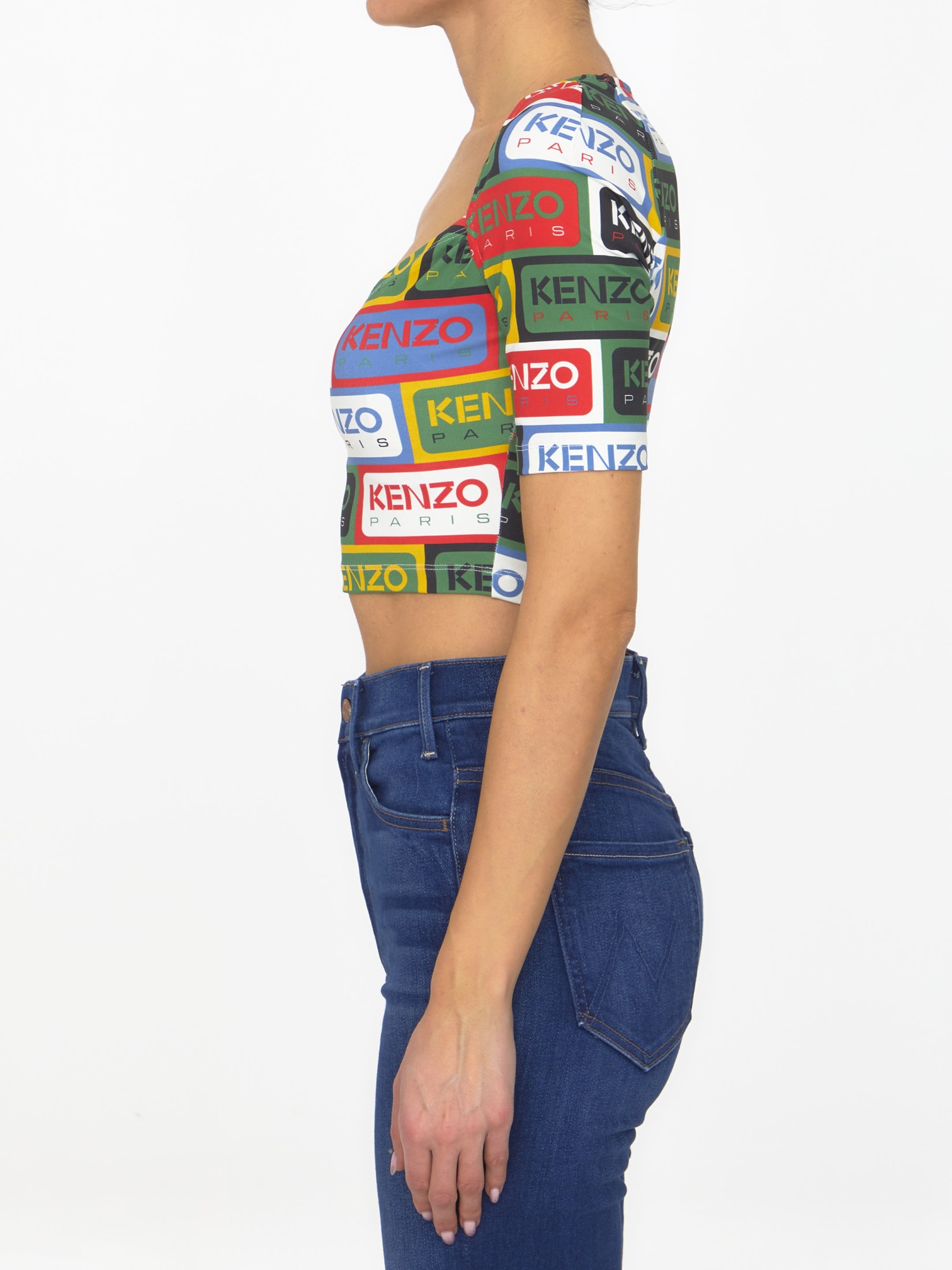 Shop Kenzo Labels Top In Multicolor