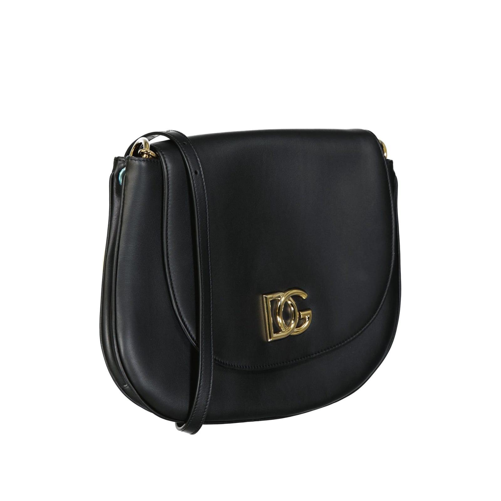 Shop Dolce & Gabbana Leather Logo Bag In Black