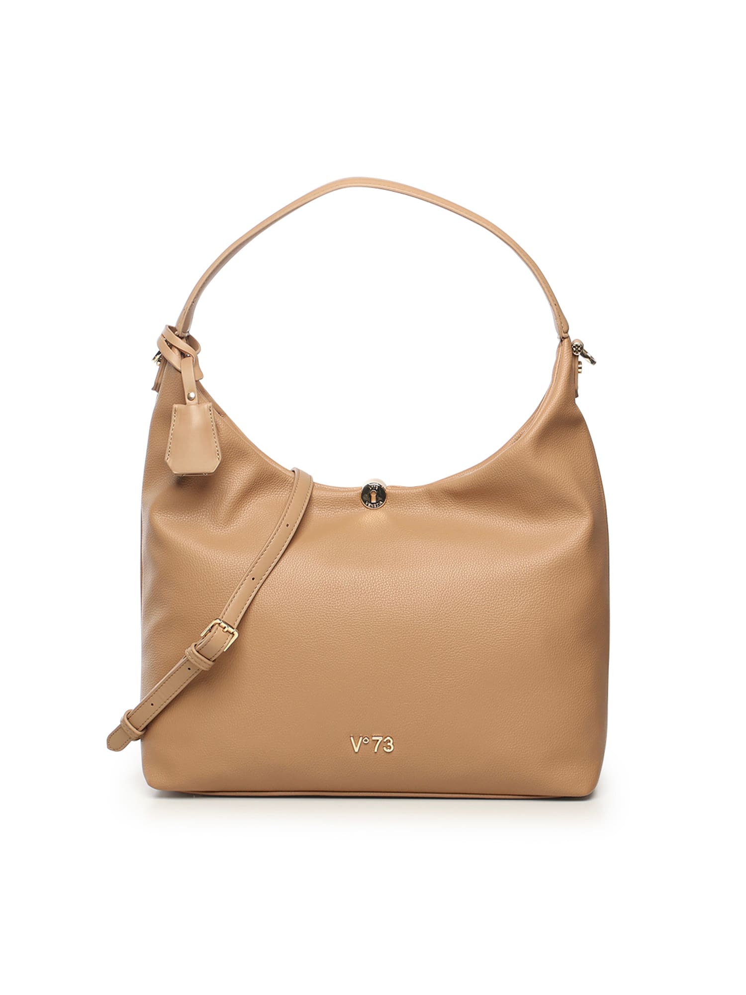 V73 Keira Curved-handle Shoulder Bag In Brown