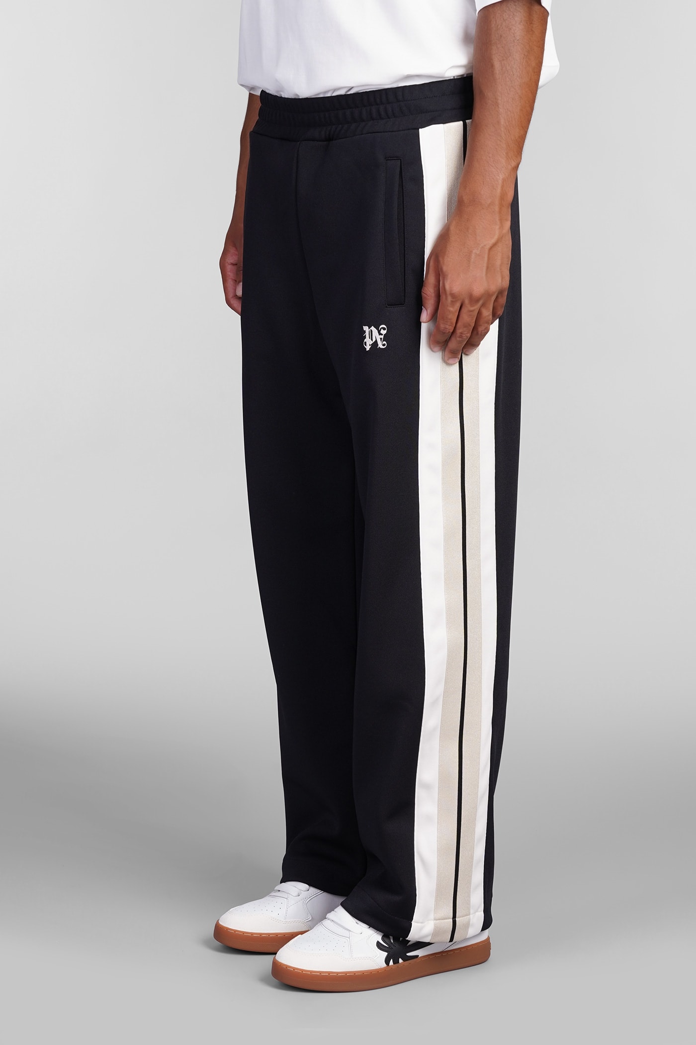 Shop Palm Angels Pants In Black Polyester