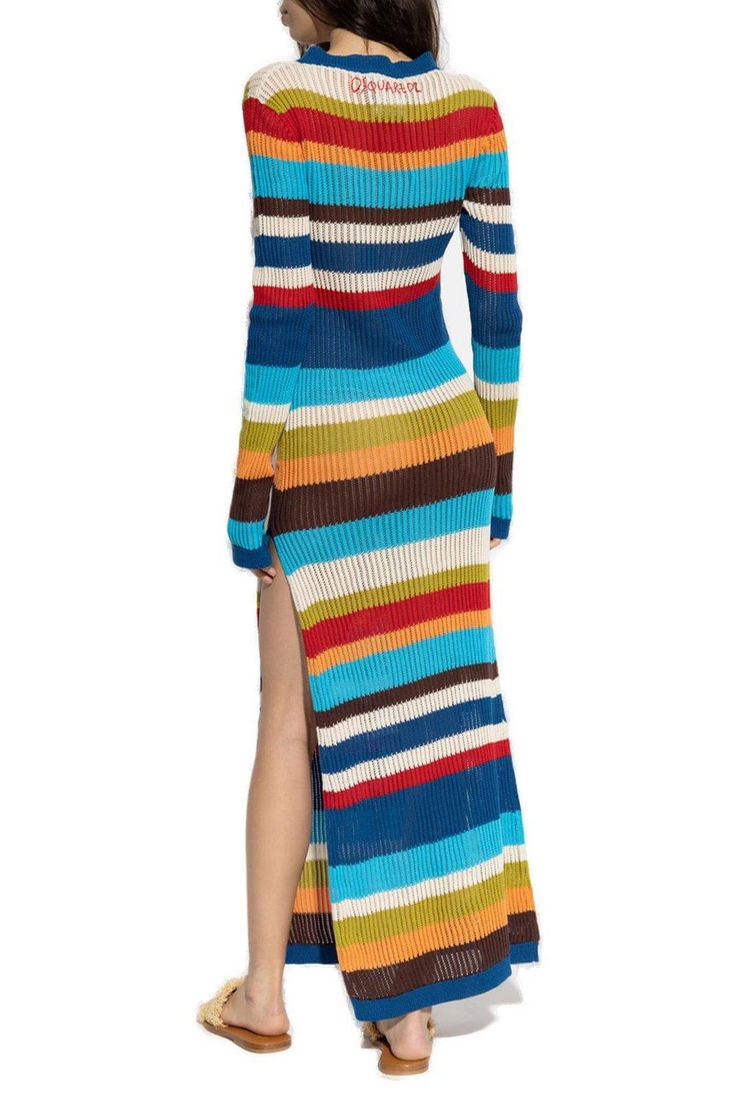 Shop Dsquared2 Summer Lovers Striped Knitted Dress