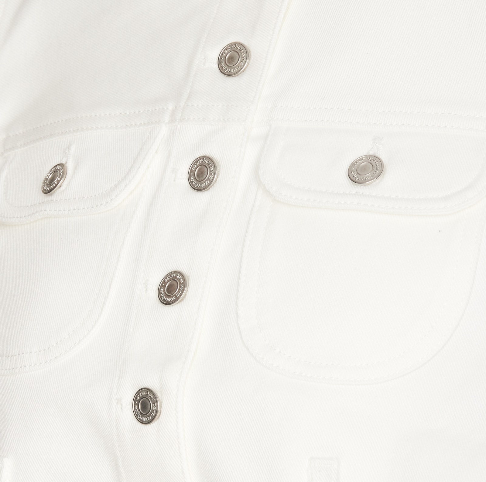 Shop Courrèges Multiflex Denim Vest In White