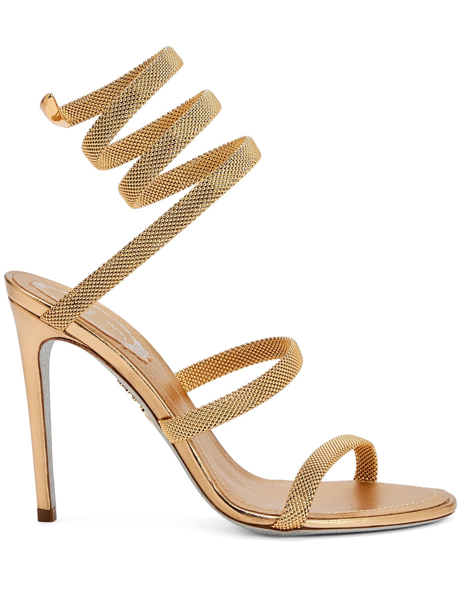 René Caovilla Trigold Cleo Gold Sandal 105