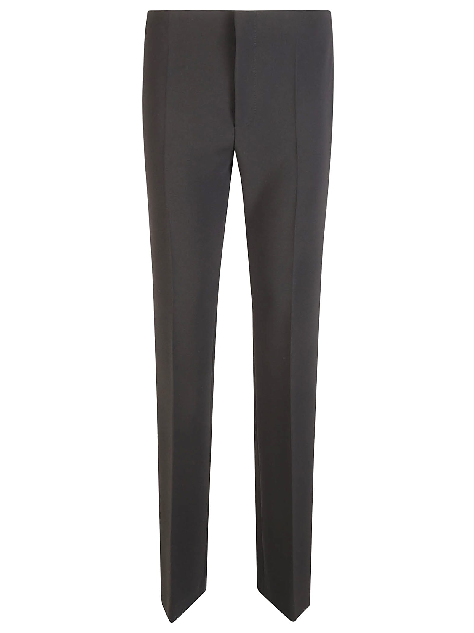 Shop Moschino High-waist Plain Slim Trousers In Black