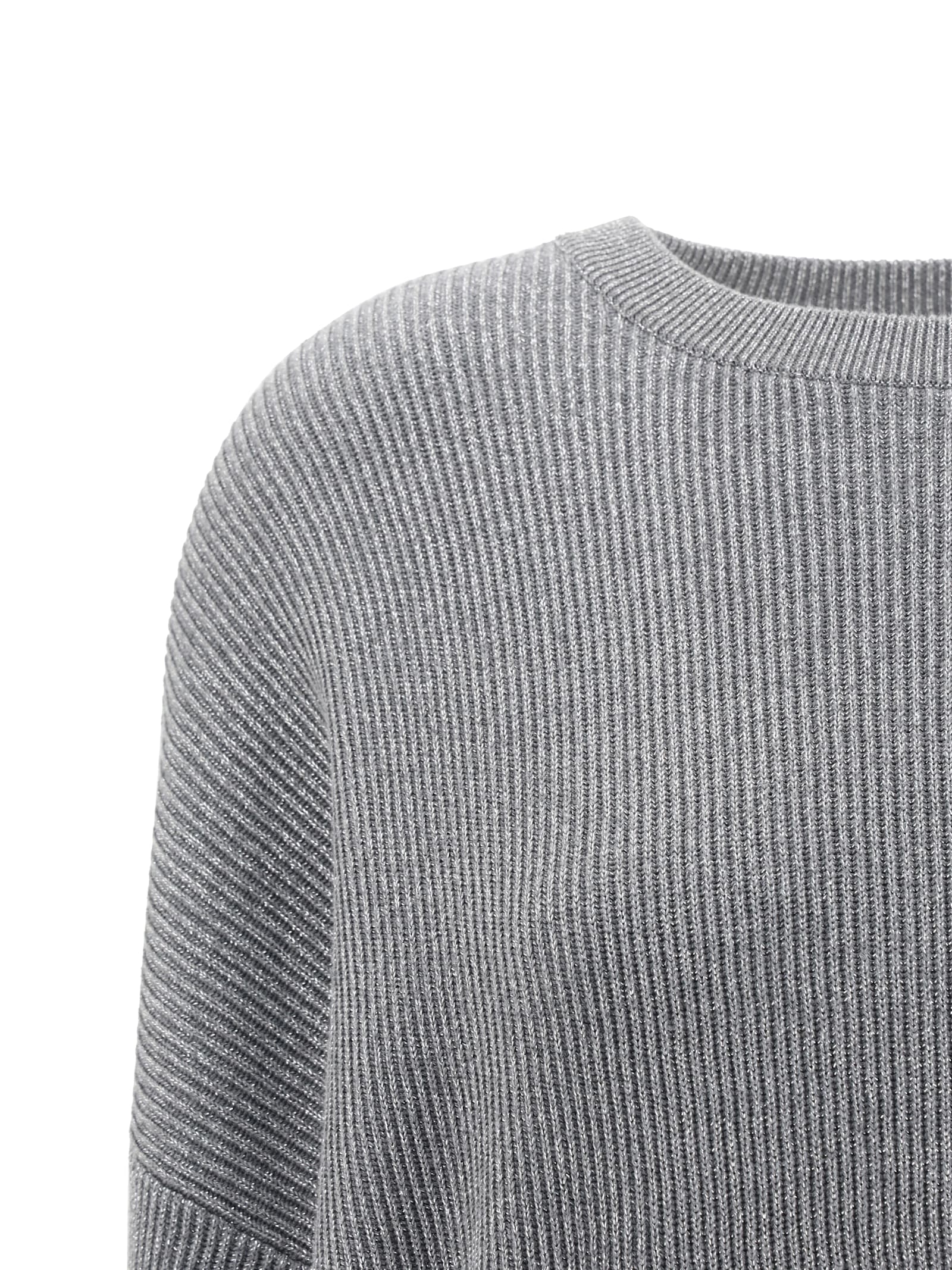 Brunello Cucinelli Ribbed Sweater In Gray