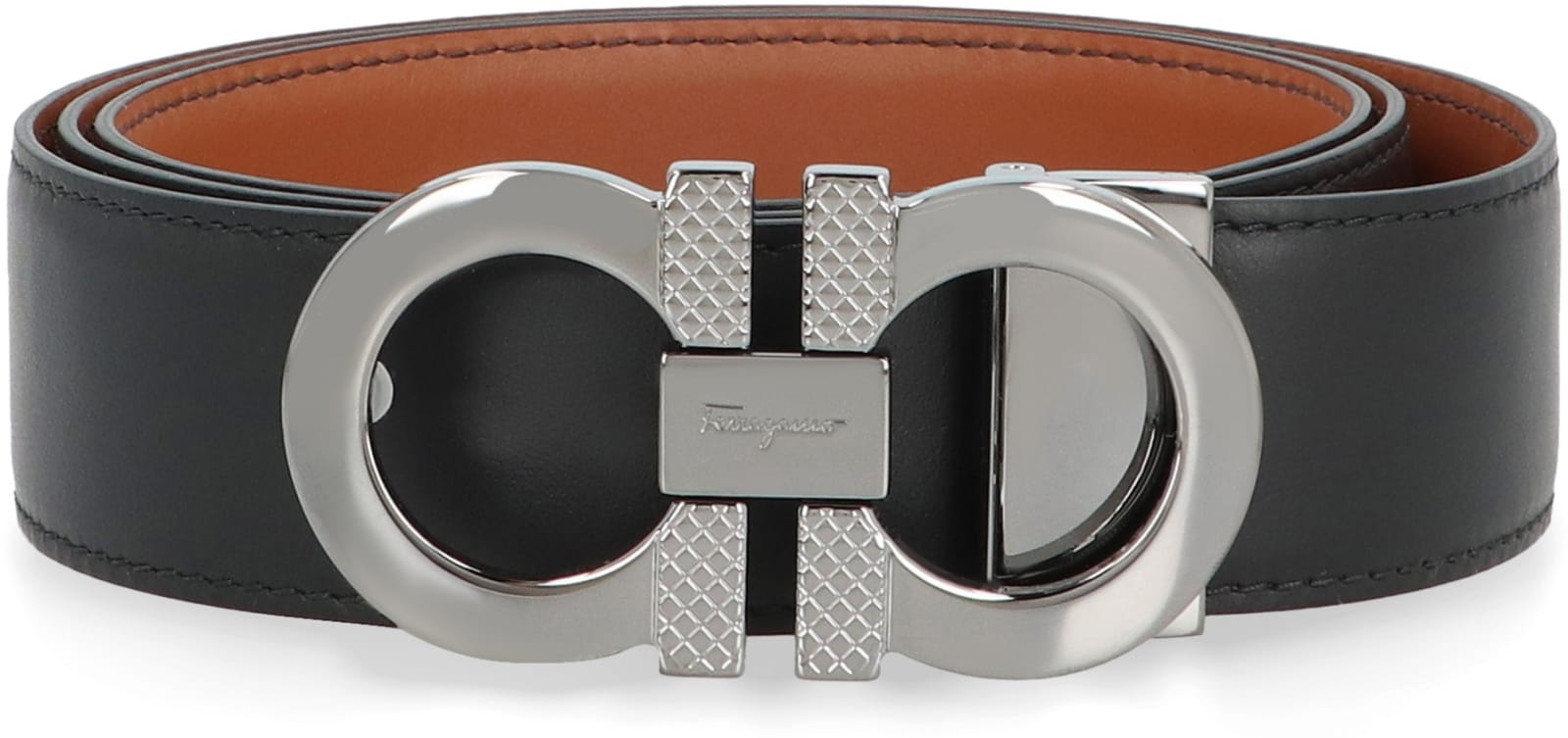 Shop Ferragamo Reversible Leather Belt In Black