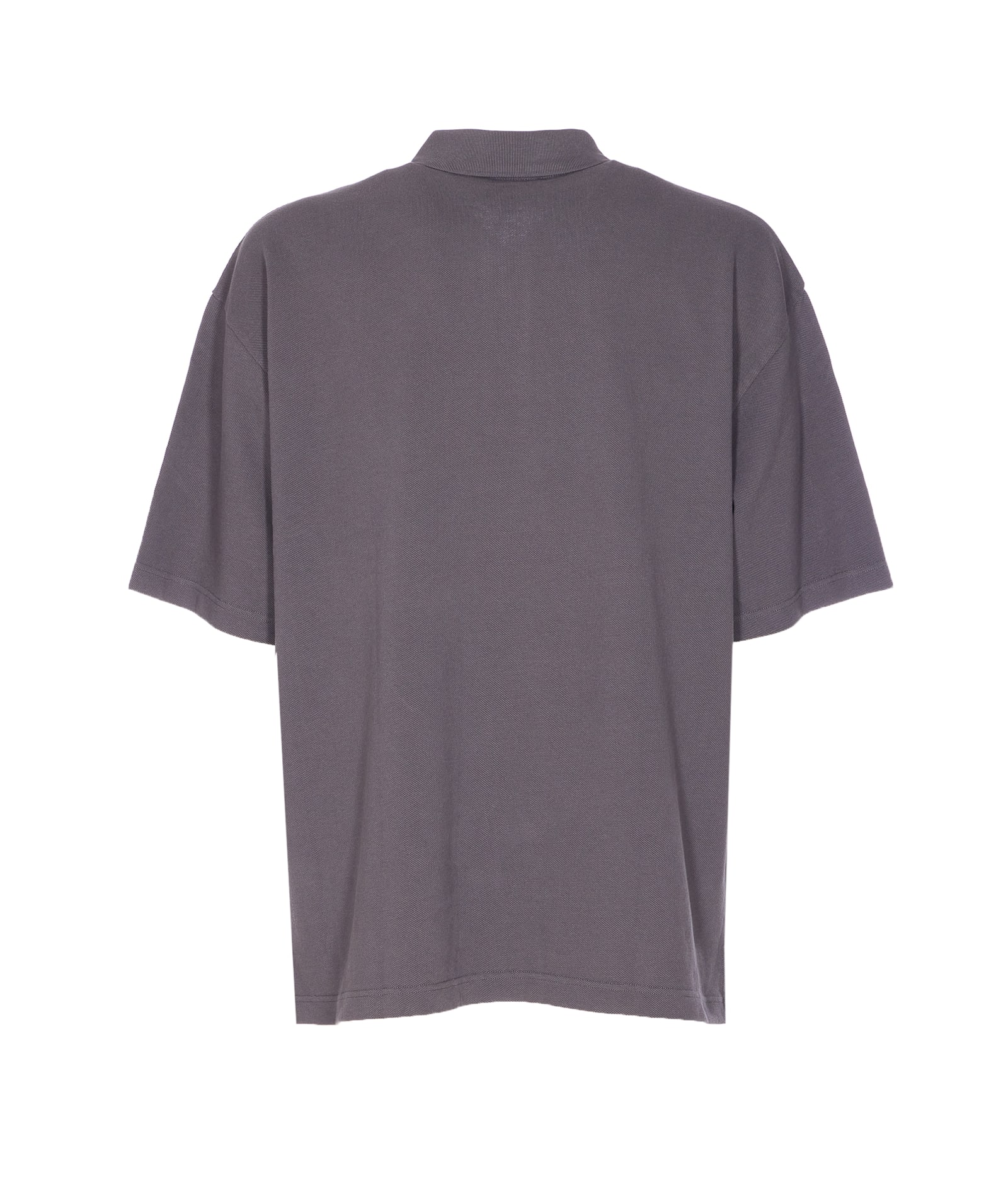 Maison Kitsuné Fox Head Oversize Polo Shirt In Gray