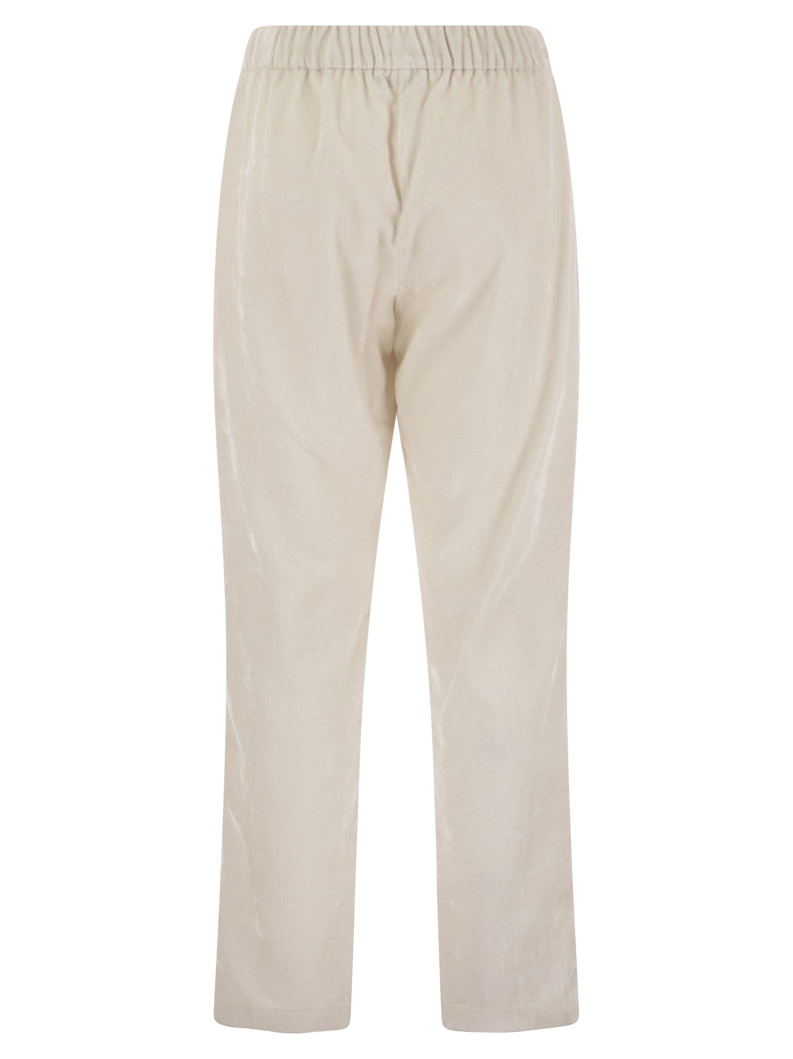 Herno Women Bright Corduroy Resort Trousers In Neutral