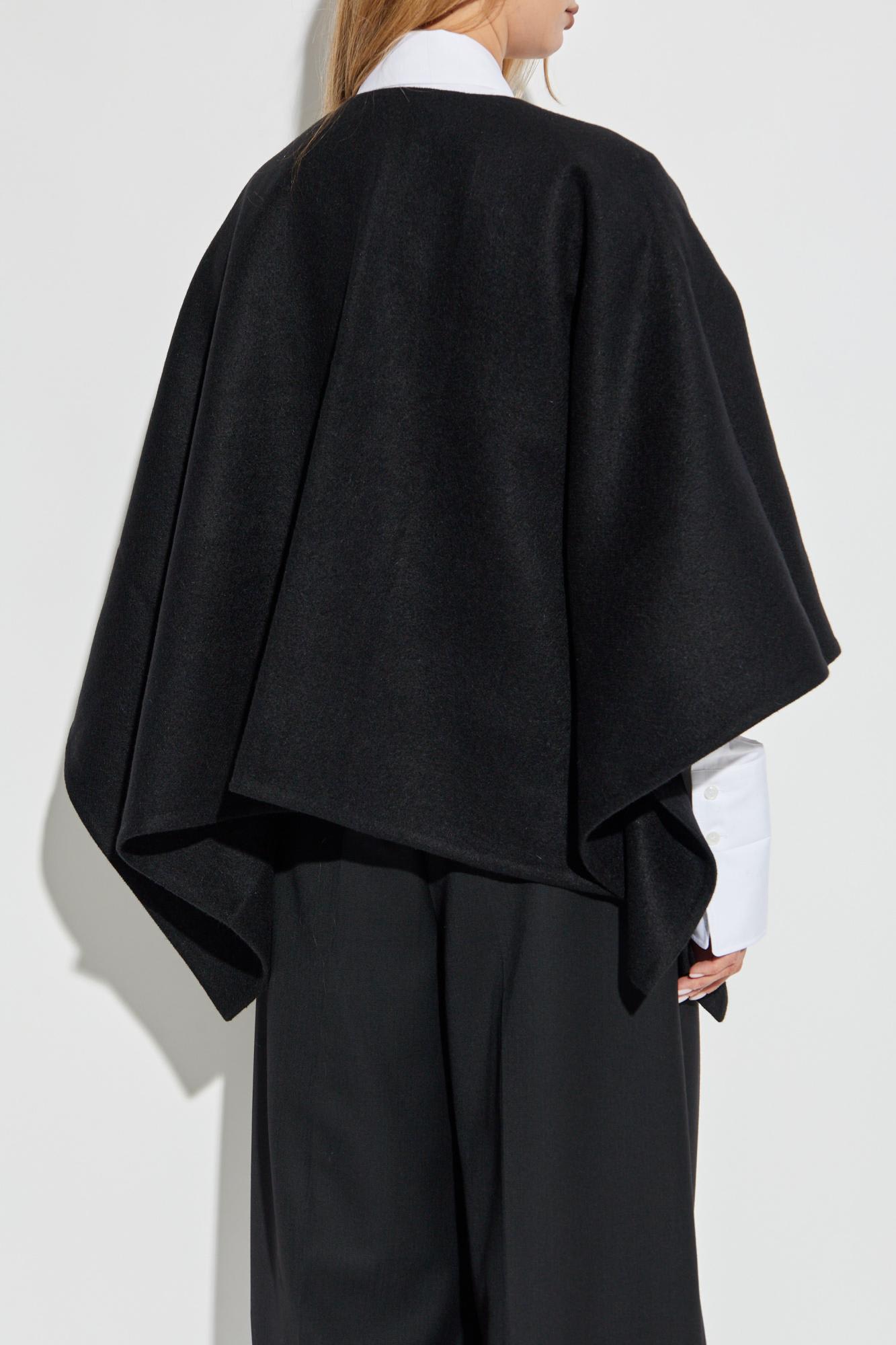 Max Mara Serra Draped Cape In Black