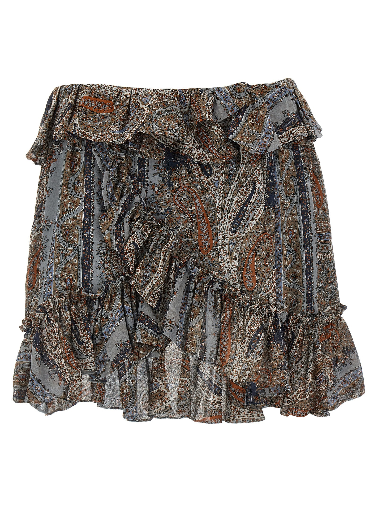 Saint Laurent Minigonna In Georgette Stampato  Donna In Multicolore