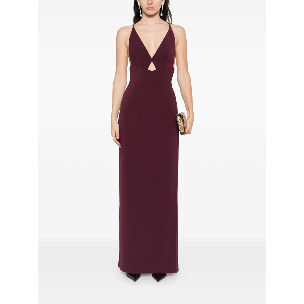 Solace London Cross-back Maxi Dress In Red