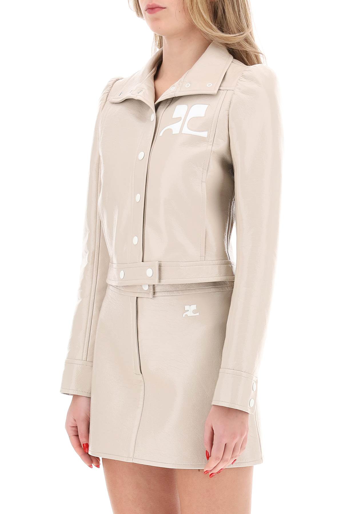 Courrèges Courreges Re Edition Jacket In Coated Cotton In Mastic Grey