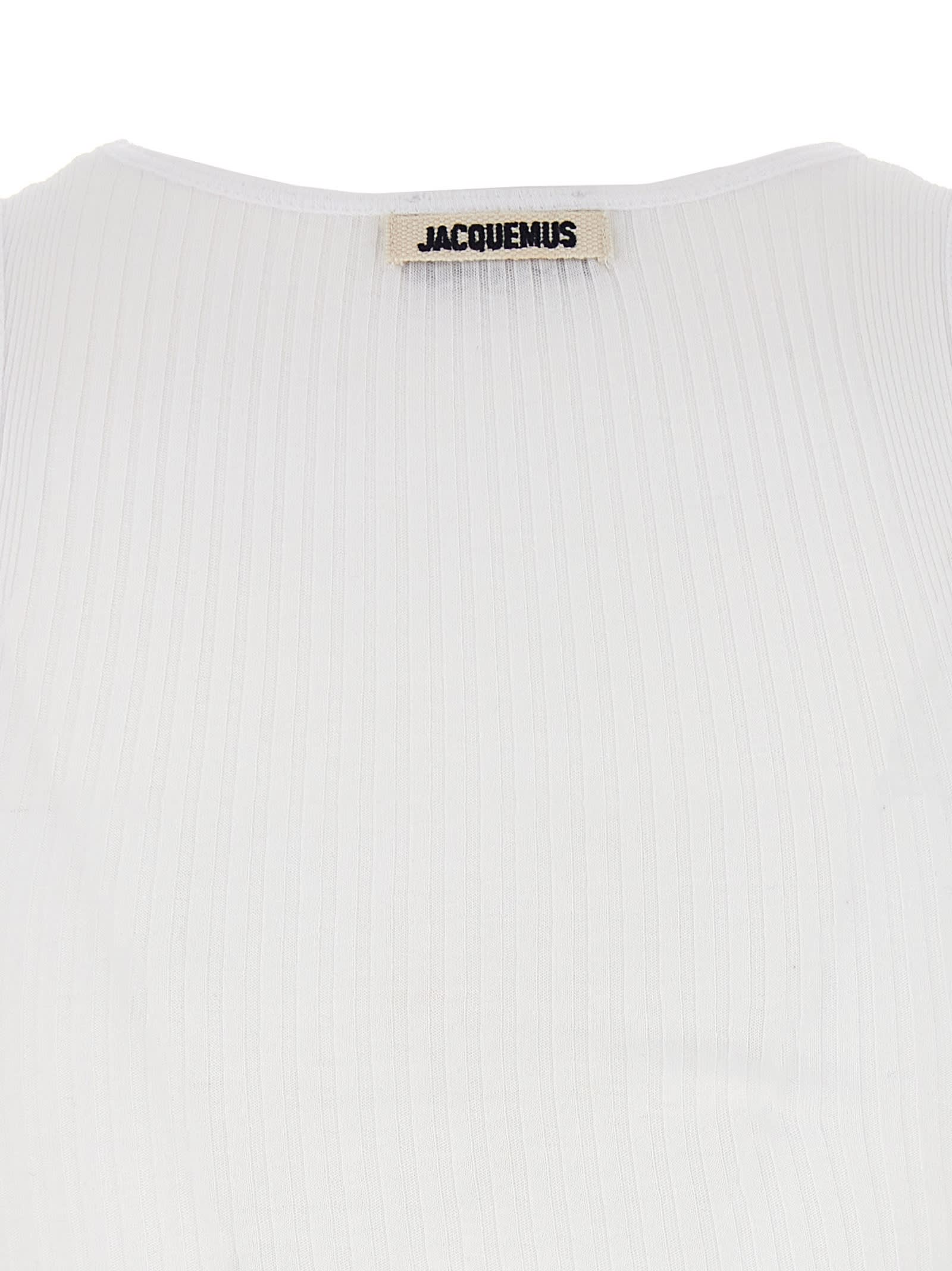 Shop Jacquemus Top Le Debardeur Caraco In White