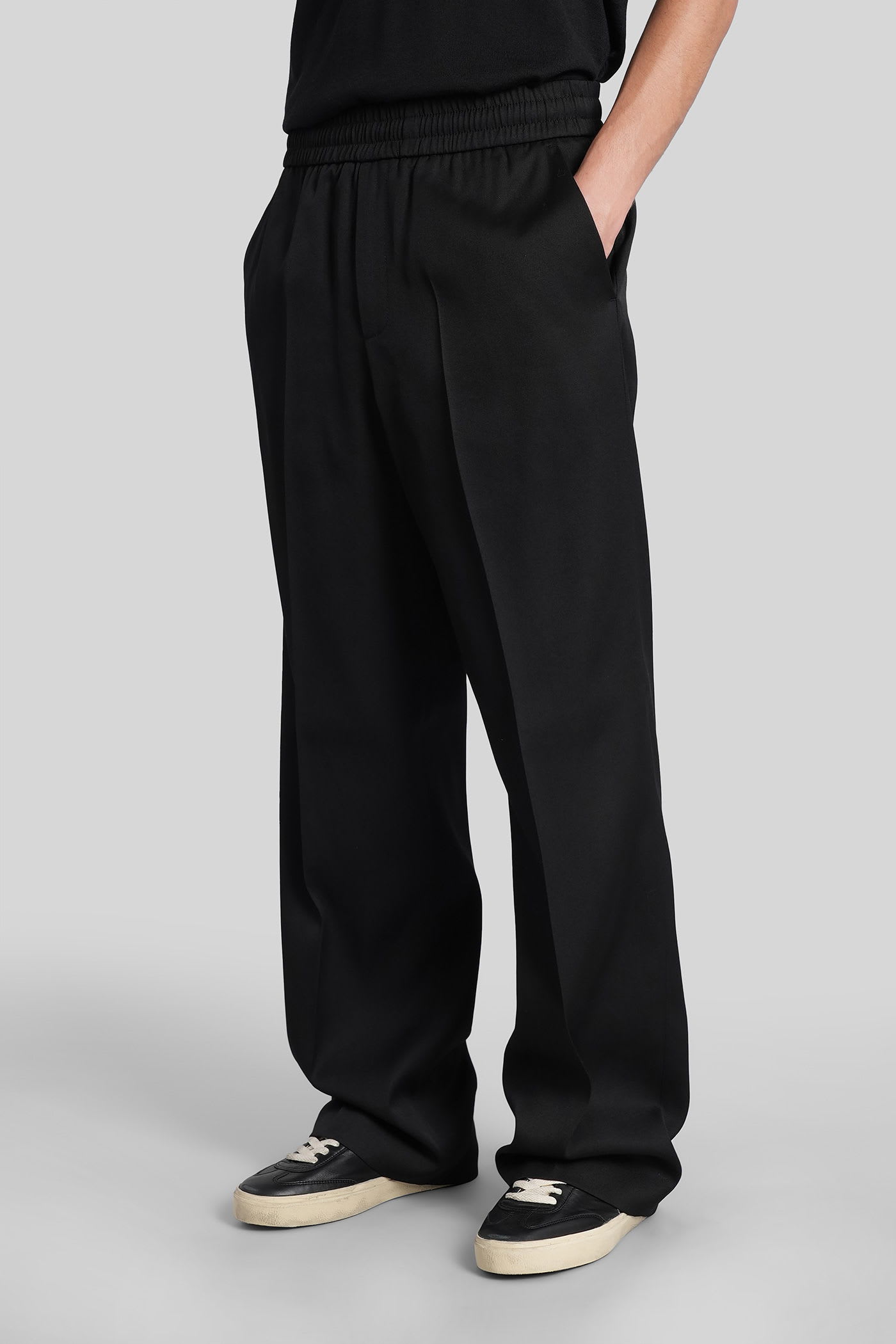 Golden Goose Lennon Pants In Black Wool In Black