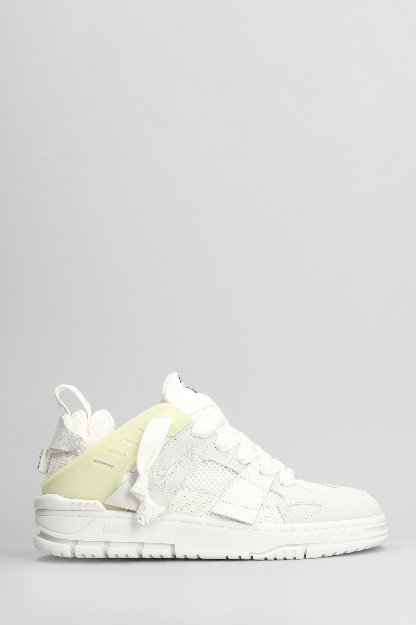 Area Patchwork Sneakers In White Leather And Fabric