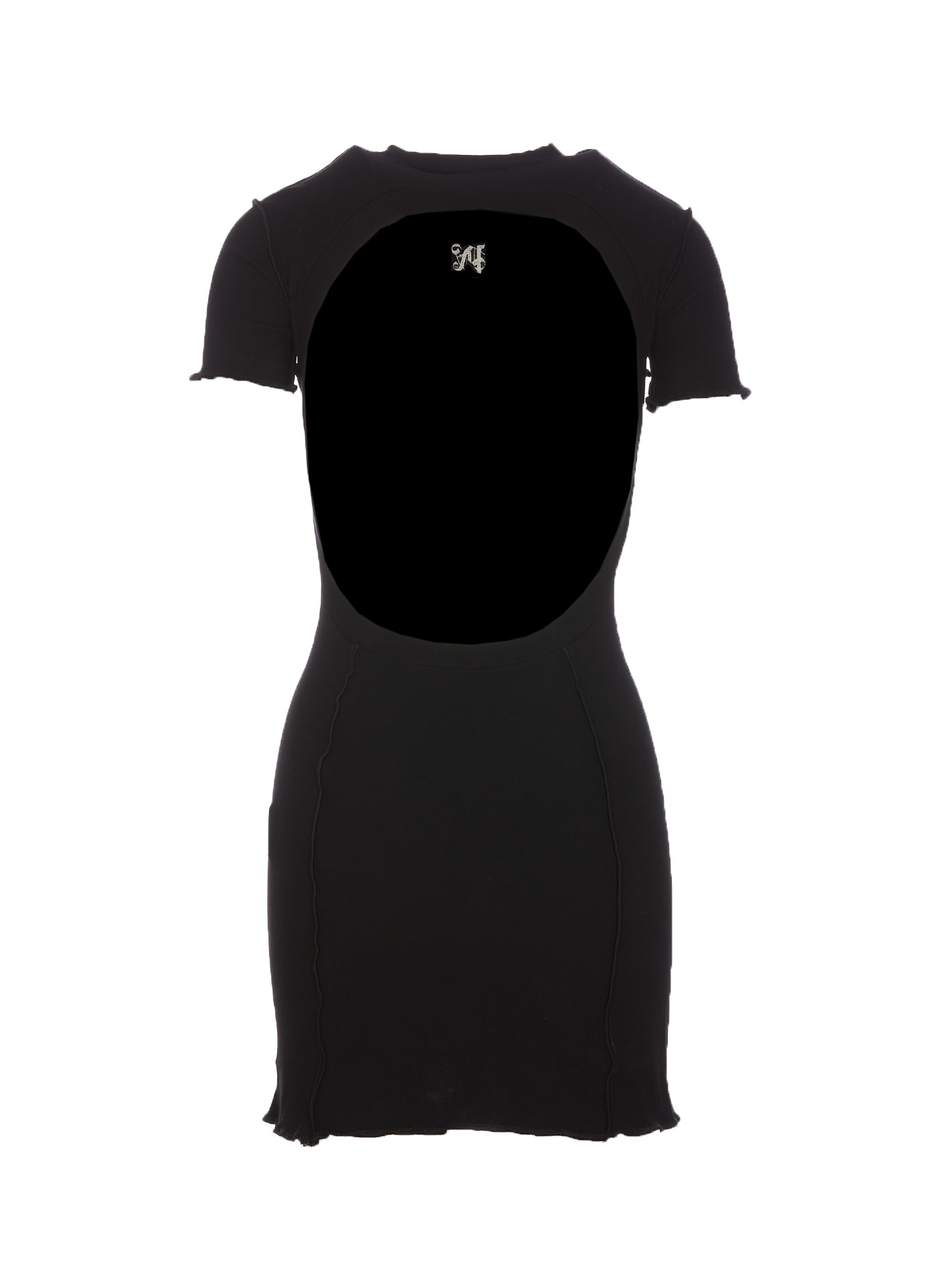 Shop Palm Angels Monogram Mini Dress In Black