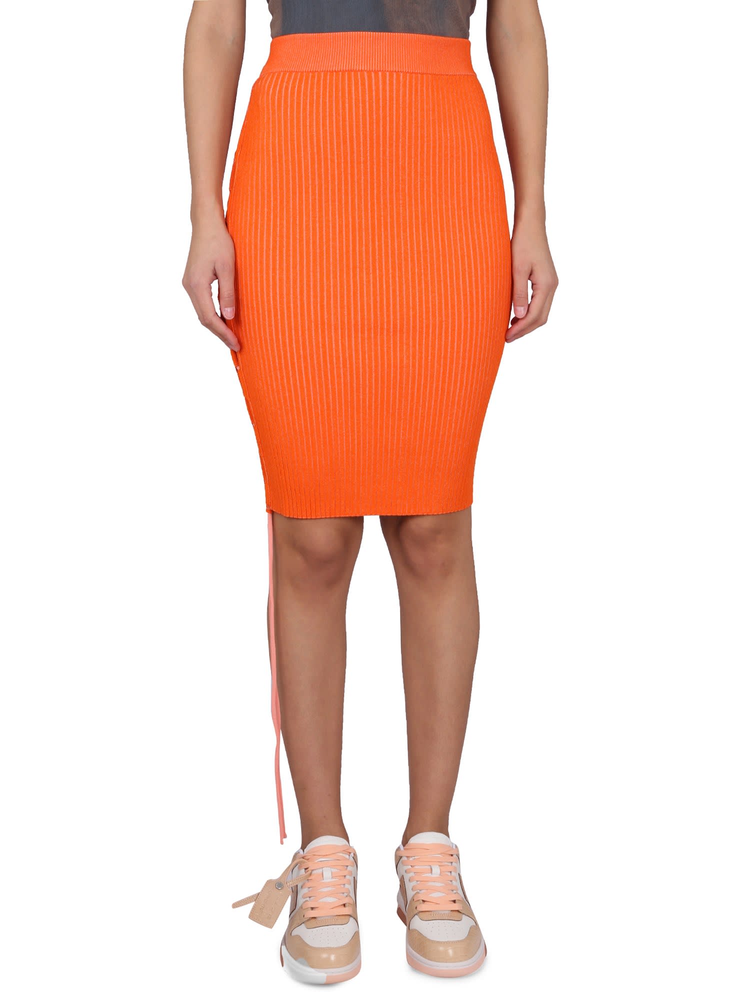 Skirt In Orange Viscose