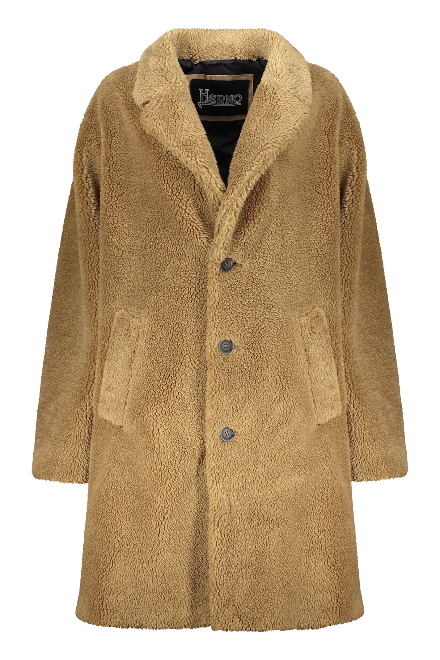 Herno Vegan Fur Coat In Brown