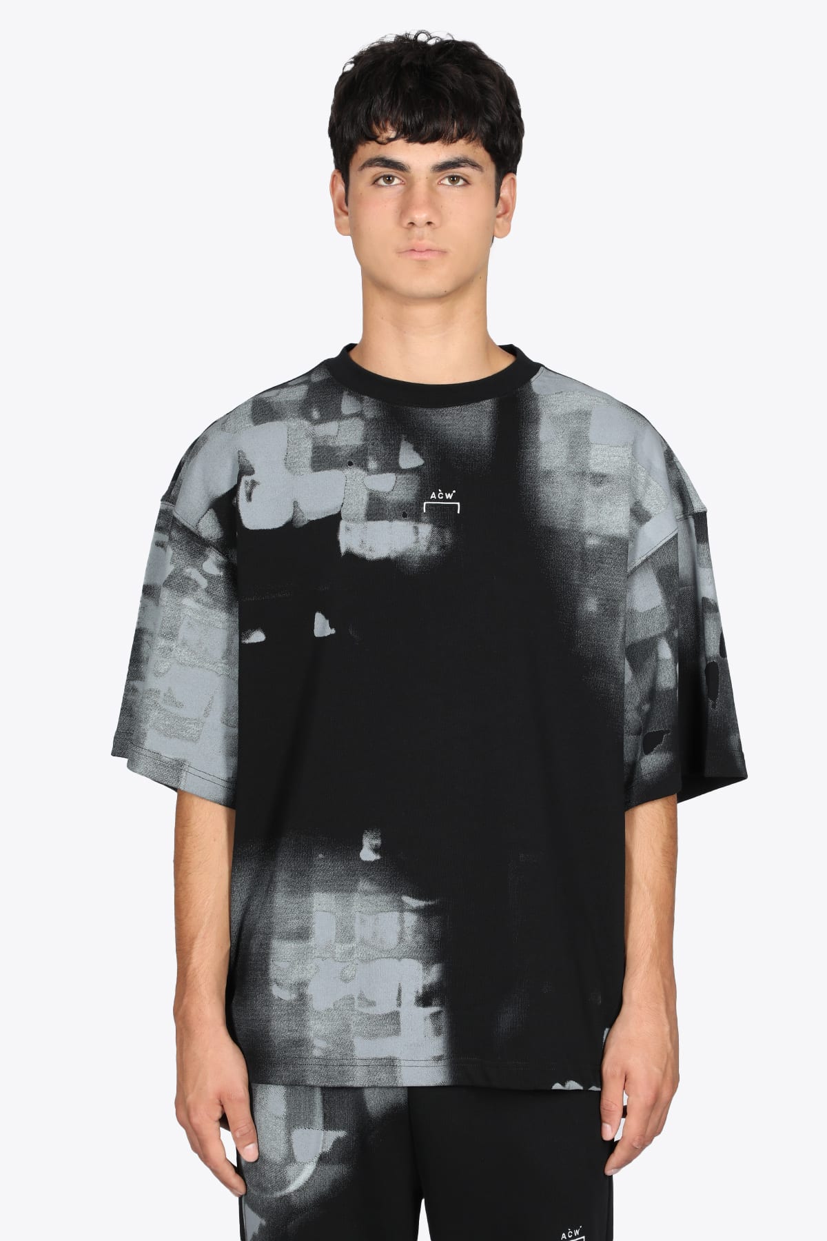 A-COLD-WALL Brush Stroke Ss T-shirt Black cotton t-shirt with abstract print