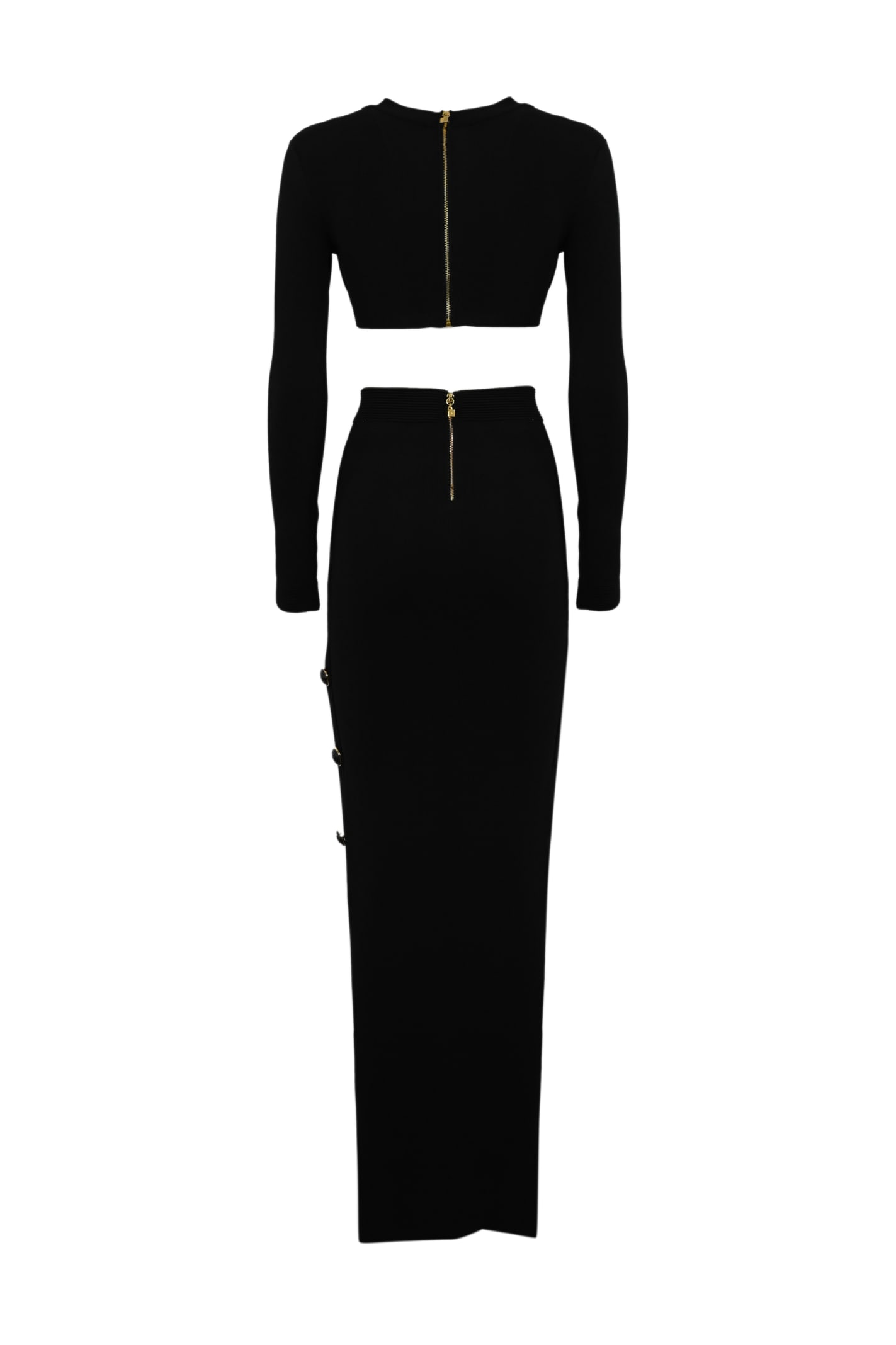 Shop Elisabetta Franchi Black Knitted Suit In Nero