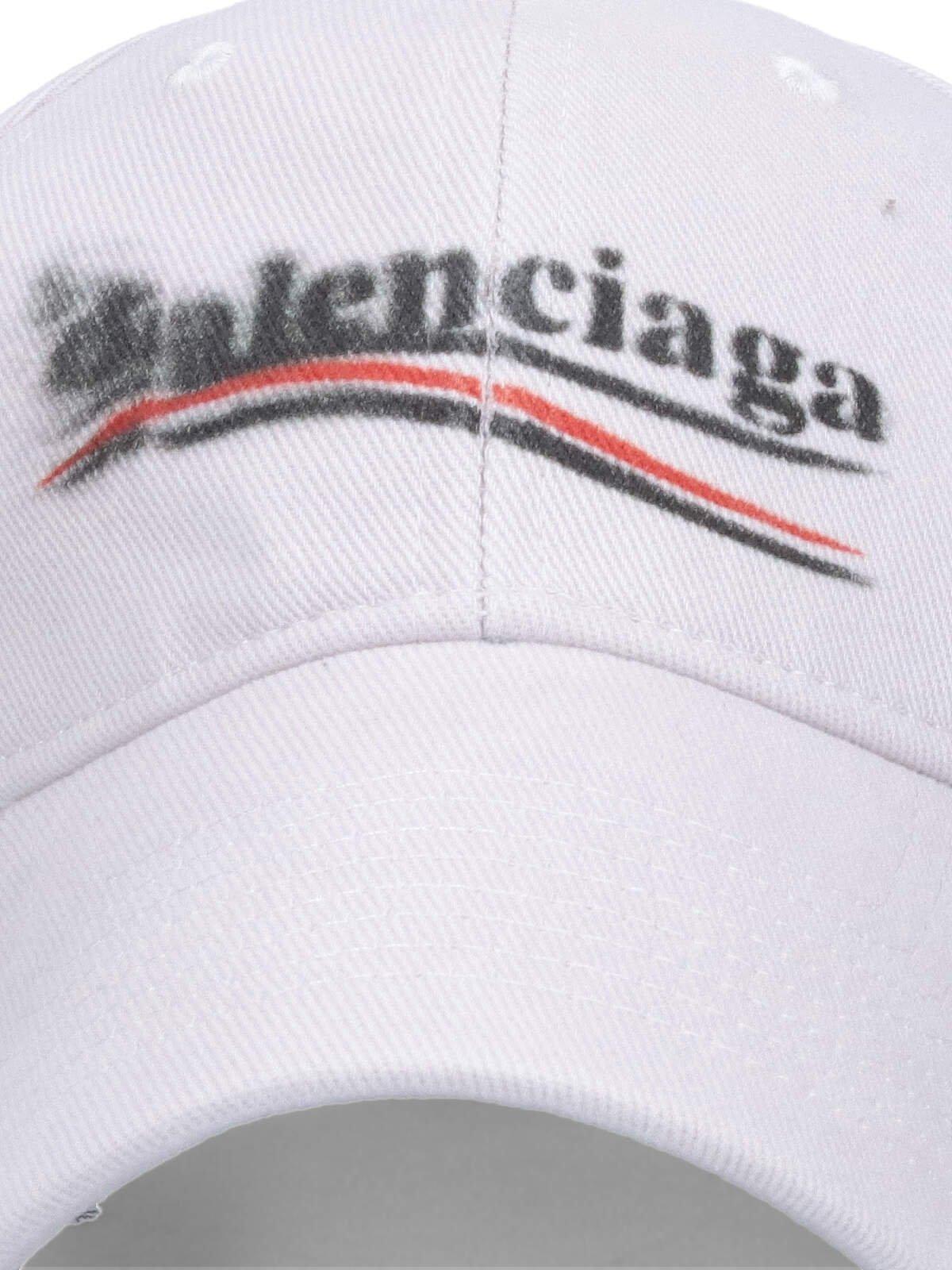 Shop Balenciaga Political Stencil Cap In White