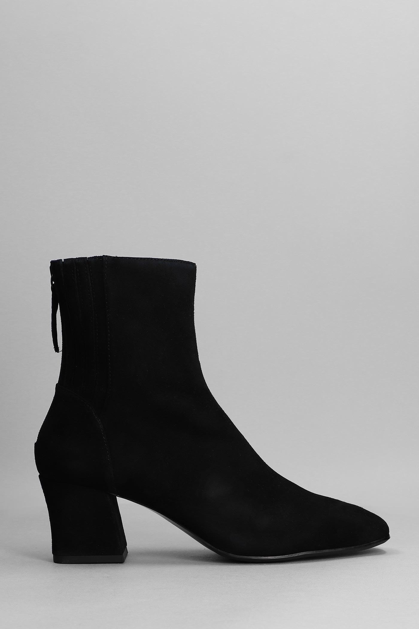 Ash Instant High Heels Ankle Boots In Black Suede