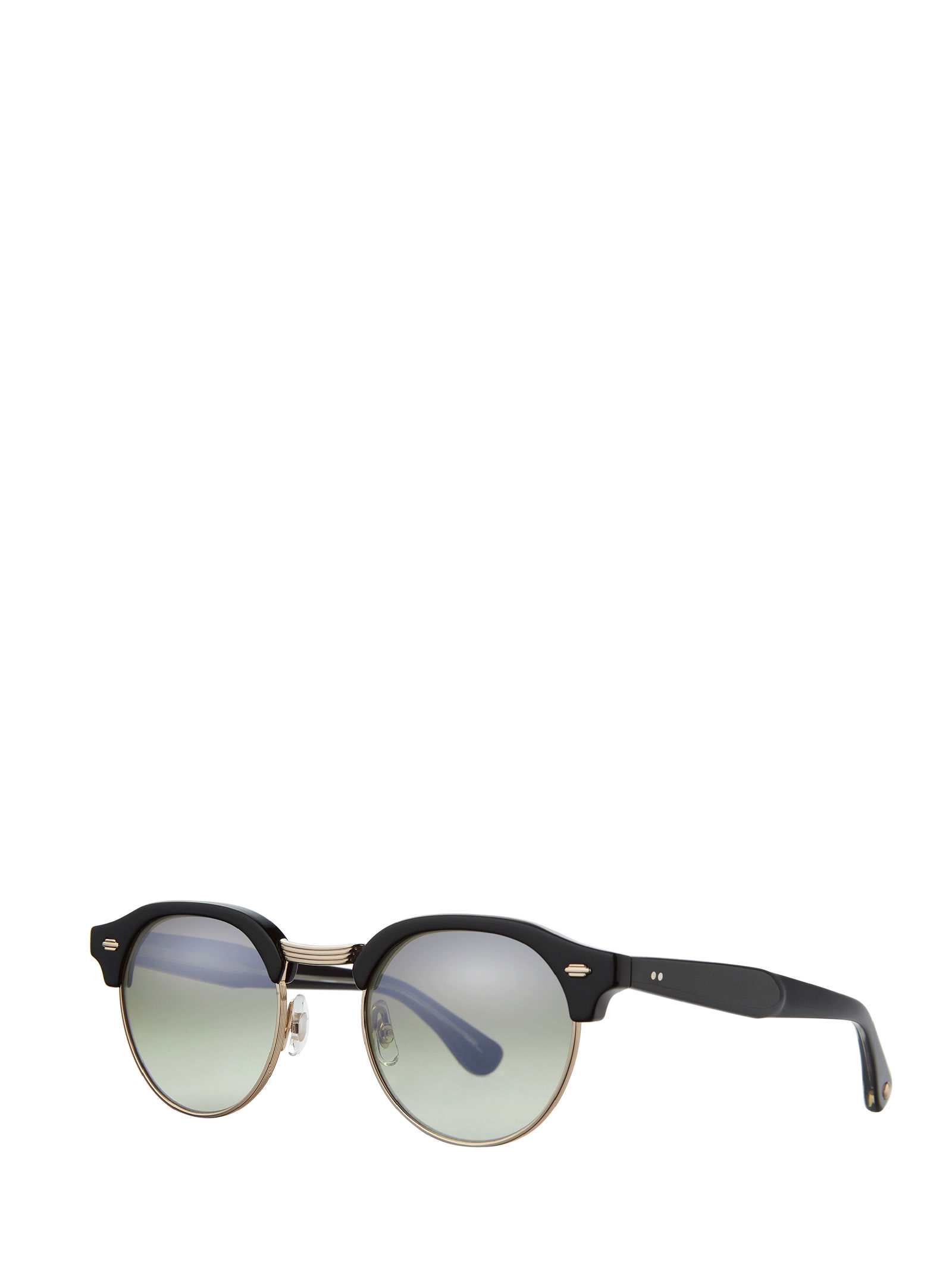 Shop Garrett Leight Oakwood Sun Black-gold/olive Layered Mirror Sunglasses