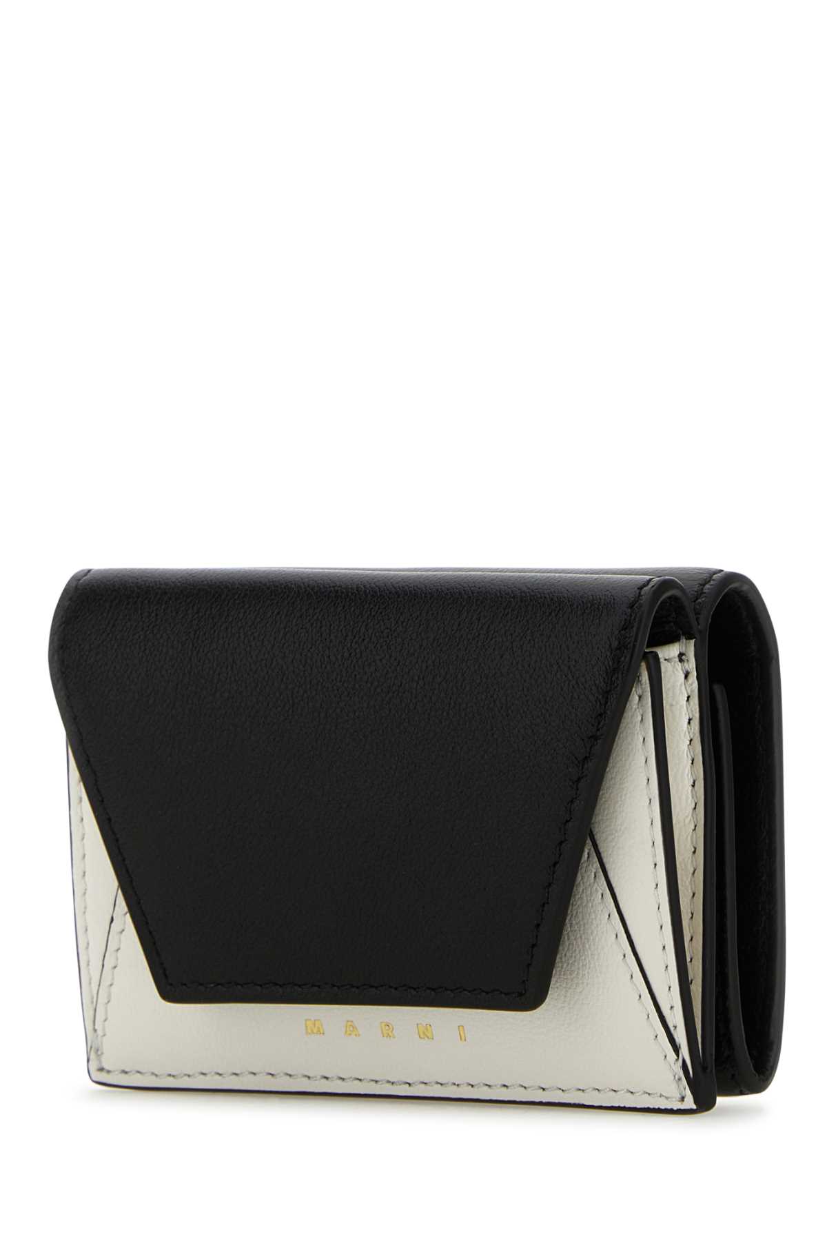 Shop Marni Two-tones Leather Tri-fold Wallet In Zo669
