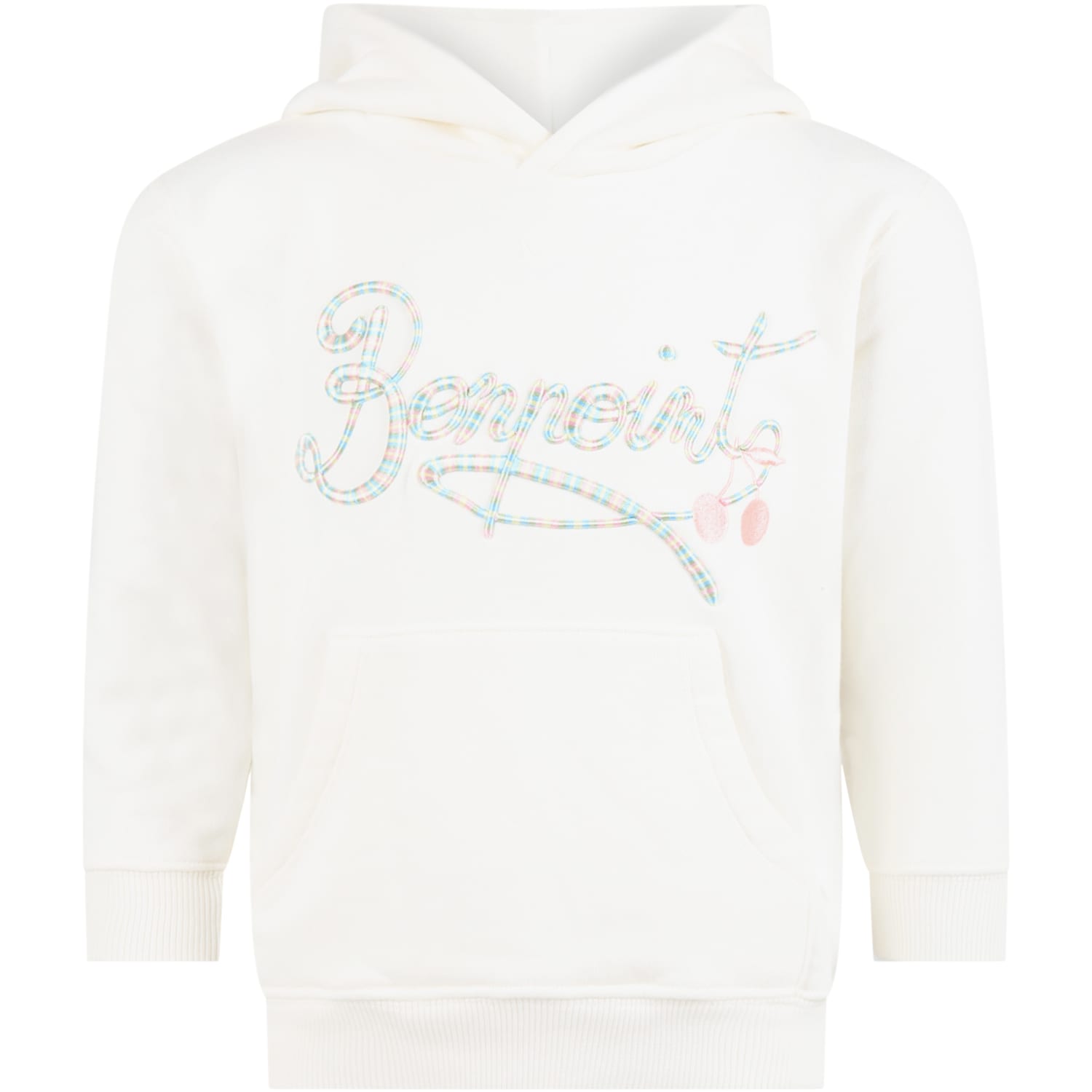 Bonpoint White Sweatshirt For Girl With Logo