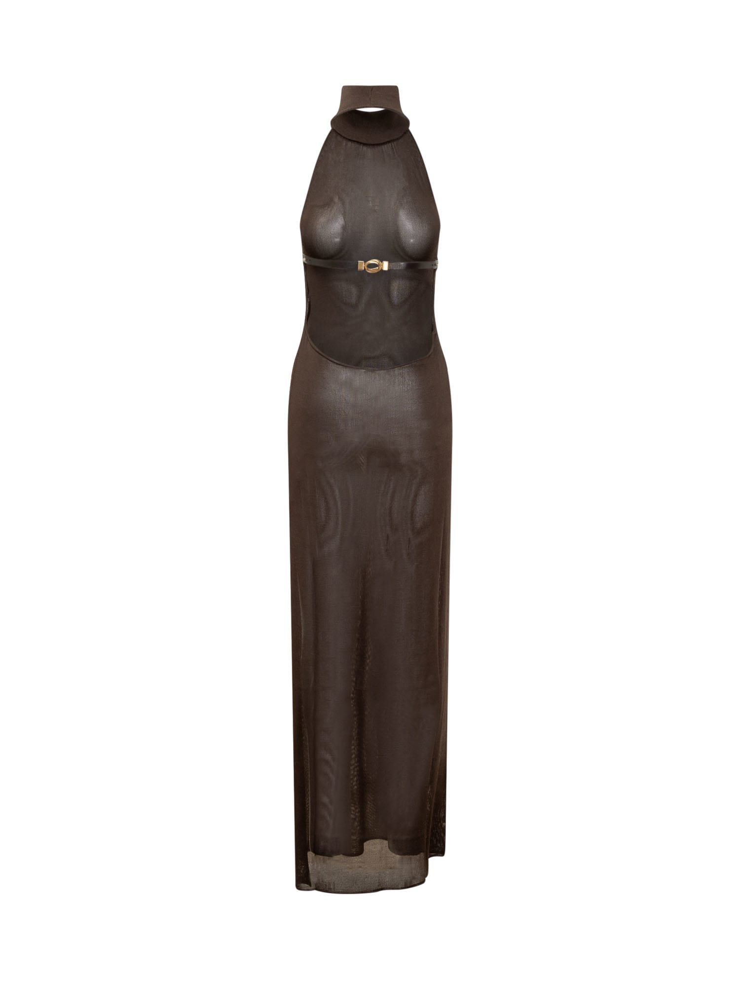 Shop Tom Ford Long Dress In Chocolate Brown