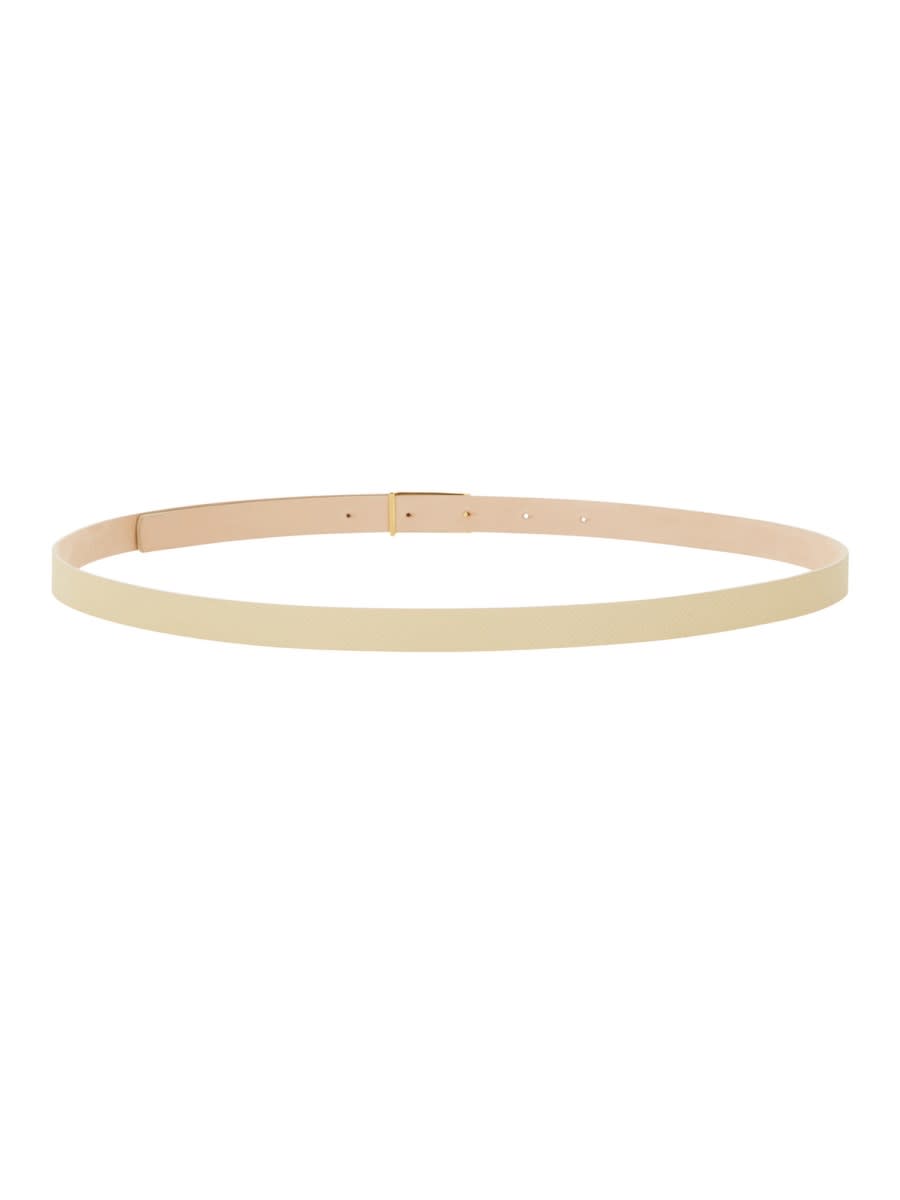 Victoria Beckham Geometric Buckle Belt In Ivory